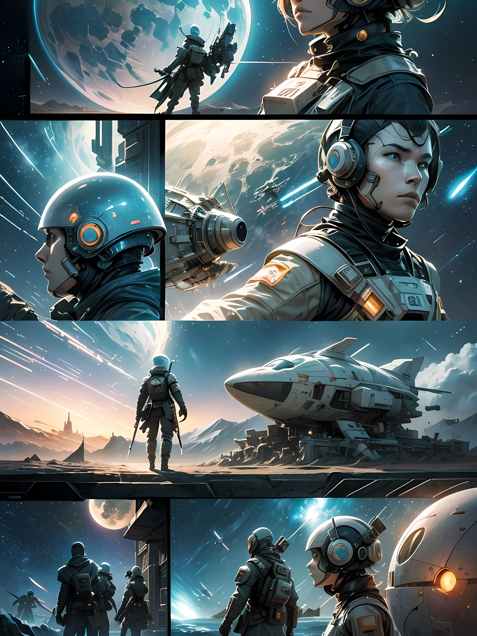 Enter a distant future where an ultra-futuristic soldier fights for his survival amid the emptiness of outer space. Describe, in rich detail, the soldier's futuristic suit, his advanced weapons, and the epic space battles he faces. But this hero has a faithful companion: an adorable pet in the shape of an anime, who accompanies him on his intergalactic journeys. Describe the unique characteristics and special abilities of this pet, which can surprise both allies and enemies. Explore the relationship between the soldier and his pet, revealing moments of complicity, courage and overcoming. Combining intense action, excitement and a touch of anime cuteness, create an engaging narrative that immerses the reader in this futuristic and captivating adventure. Get ready to embark on a journey filled with twinkling lights in the vacuum of space! 4K, Full HD --auto --s2