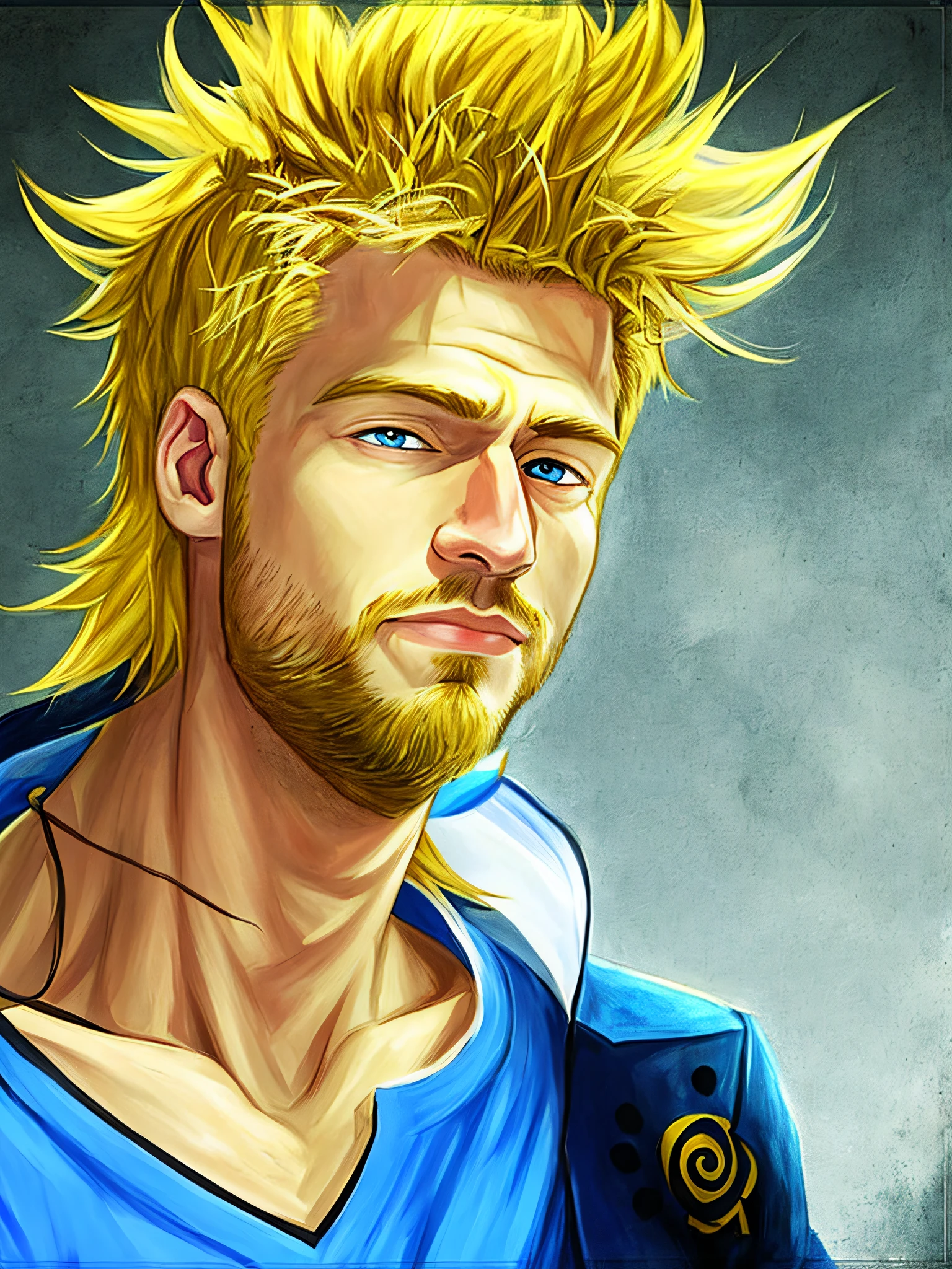 arafed man,m small blonde goatee, blonde guy, short goatee, tags: blonde hair, young spanish, handsome young man, guys, blonde man, anime