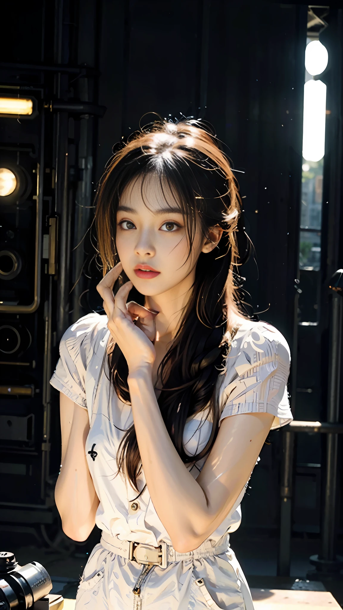 (1girl:1.3), solo,__body-parts__, official art, unity 8k wallpaper, ultra detailed, beautiful and aesthetic, beautiful, masterpiece, best quality, RAW, masterpiece, super fine photo,, best quality, super high Resolution, photorealistic, sunlight, full body portrait, stunningly beautiful,, dynamic pose, delicate face, vibrant eyes, (side view), she is wearing a futuristic Iron Man mech, red and gold, Highly detailed abandoned warehouse background, detailed face, detailed complex busy background, messy, gorgeous, milky, high detailed skin, realistic skin details, visible pores, sharp focus, volumetric fog, 8k uhd, dslr camera, High quality, film grain, fair skin, photorealism, lomography, sprawling metropolis in a futuristic dystopia, view from below, translucent