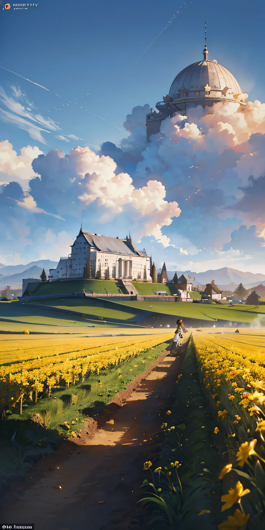 (Realisticity: 1.3), Fine, Quality, Rembrandt Lighting, (Masterpiece: 1.2), (Realisticity: 1.2), (Best Quality), (Skin Details: 1.3), (Intricate Detail), Dramatic, Idyllic, Ray Tracing, 1girl, Chinese Yellow Girl, Long Black Hair, 24 years old, Modern Clothing (Meadow, Sun, Clouds, Fields, Farms, Starlight, Trails) --auto --s2