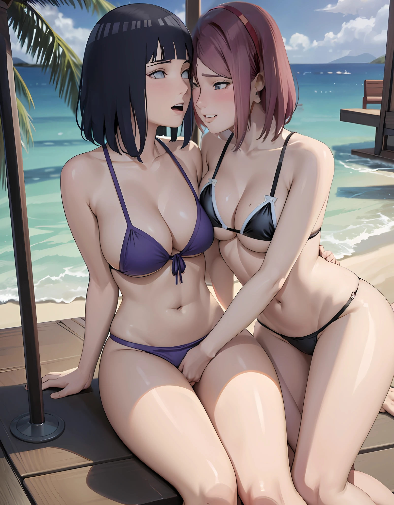 Open mouth, tongue out,