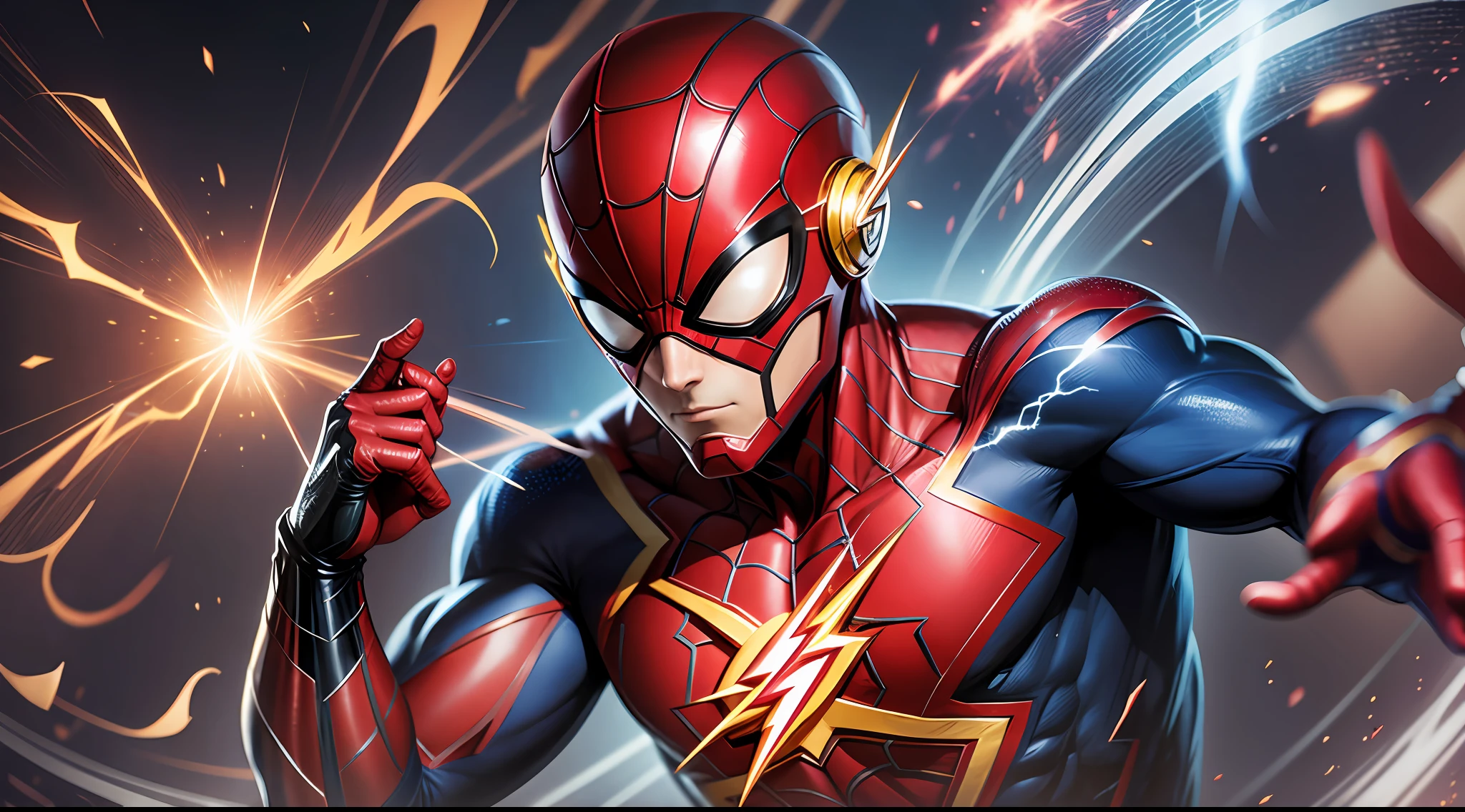 Fusion between the Flash, Spider-Man union of these 2 characters in only 1 body --auto --s2