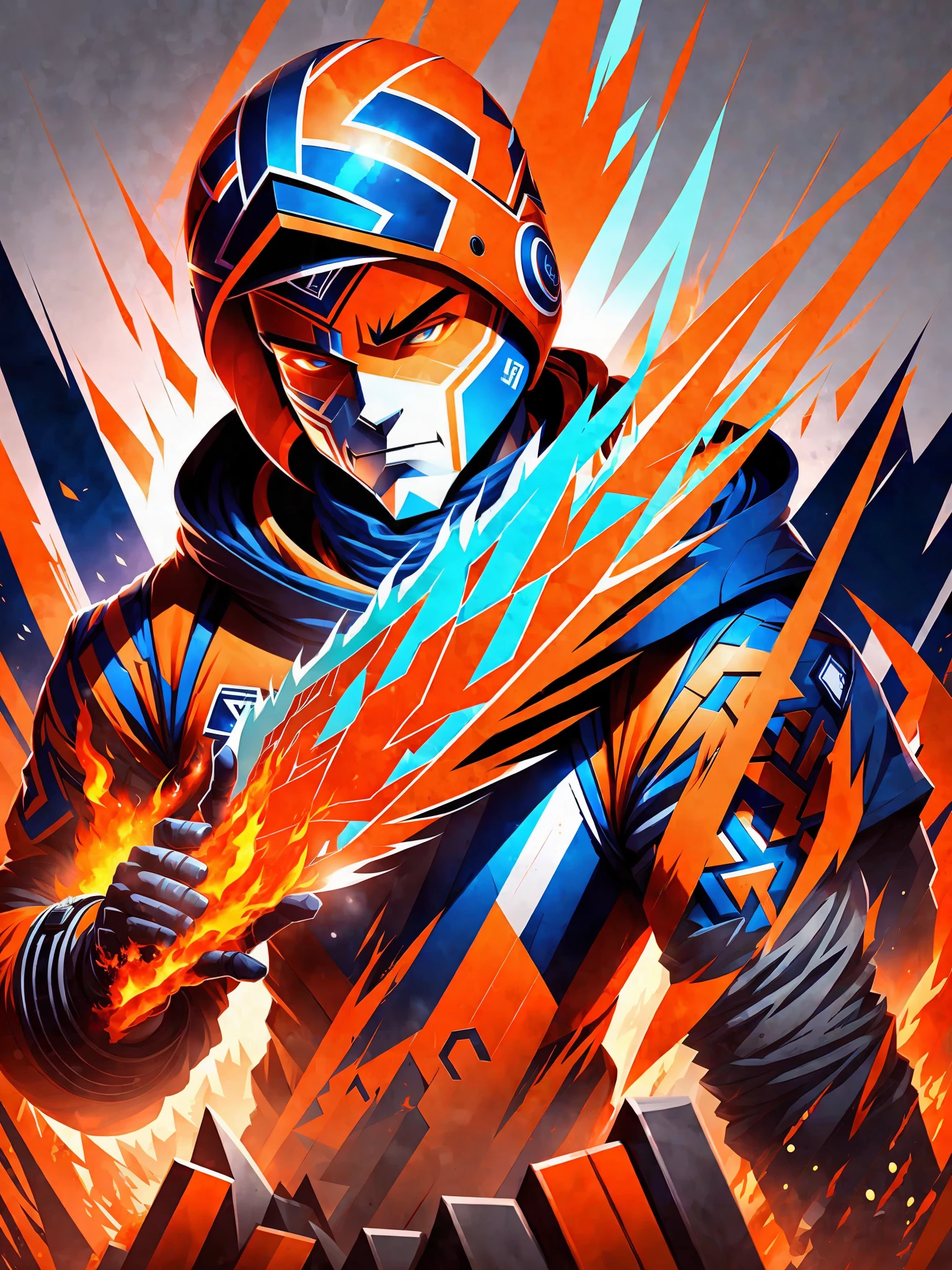 "Imagine a logo that combines elements of fire and ice to represent the duality of abilities of "Piva" in CS:GO. Use orange and blue tones to create a striking contrast and symbolize play and strategy. Add stylized details of flames and ice around the name 'Piva' to create a striking visual effect." --auto --s2