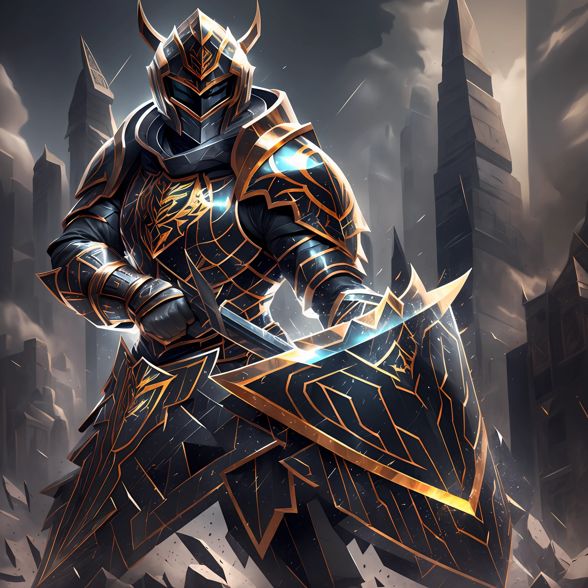 "Create a shield logo that reflects Piva's bravery and determination as a CS:GO player. It uses dark colors and metallic tones to give it a robust and powerful look. It adds elements such as a crossed sword and a stylized warrior helmet in the shield design to represent the competitive spirit and protection of "Piva" in the game." --auto --s2