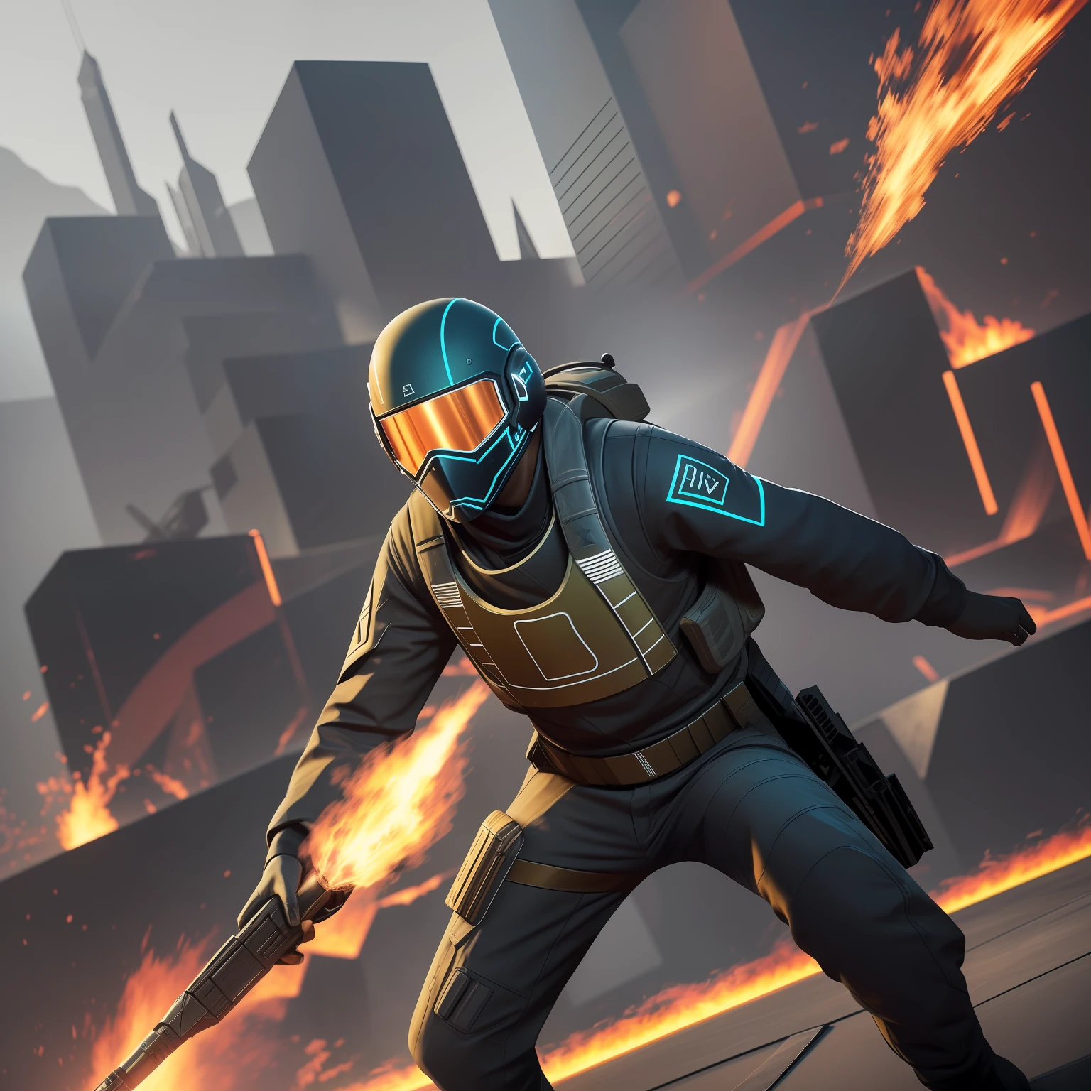 "Create a logo in which the name 'Piva' is intertwined with shapes and lines that evoke movement and speed. Use metallic tones and lighting effects to highlight the name and add a futuristic look. Add elements of fire or sparks to symbolize the passion and intensity of "Piva" in CS:GO." --auto --s2