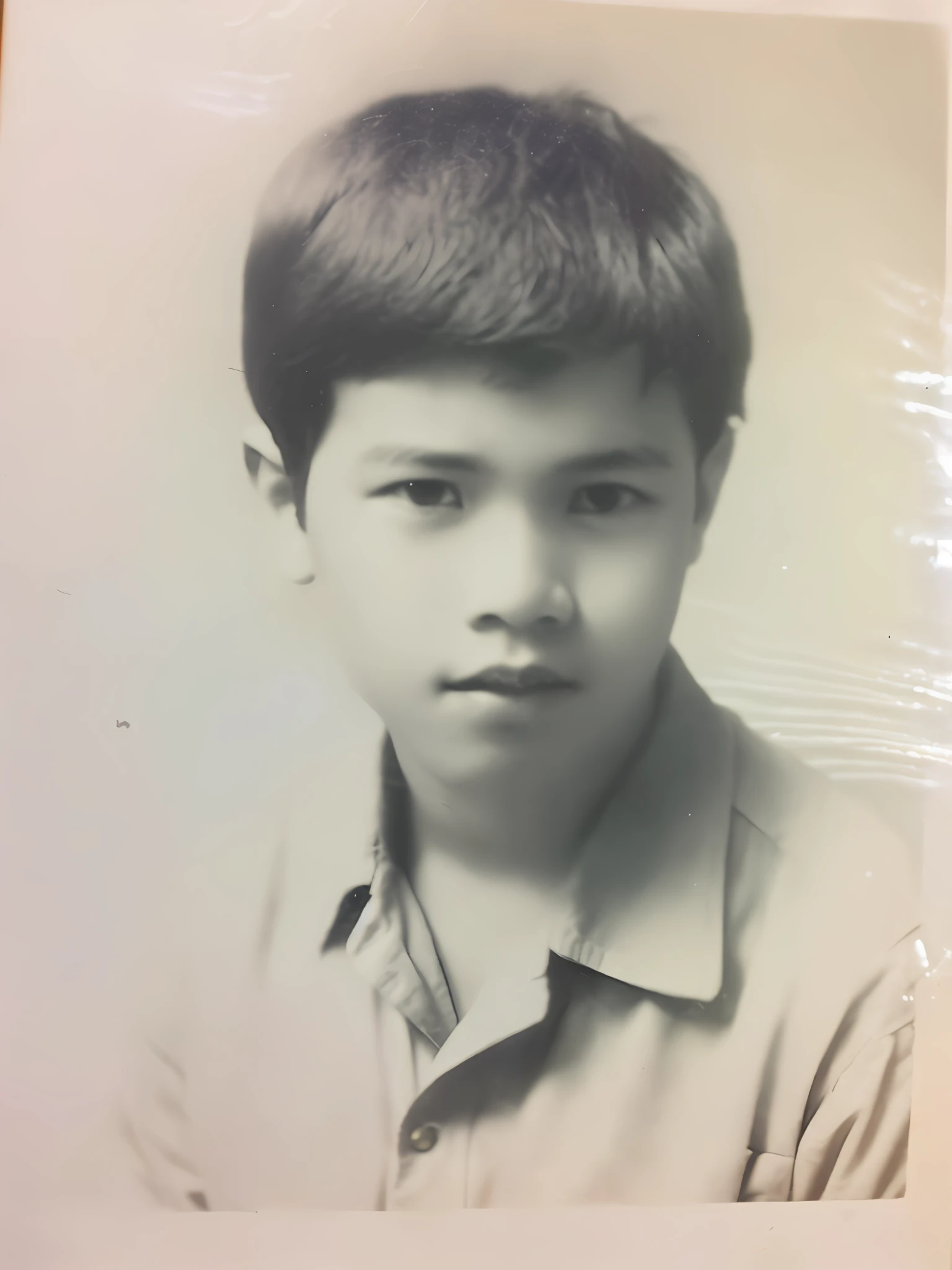 arafed photo of a young boy in a shirt and tie, old picture, around 1 9 years old, old photo, very old photo, aged 13, old photograph, portrait a 1 5 - year - old boy, aged photo, black and white old photograph, thawan duchanee, an old balck and white photo, old black and white photo