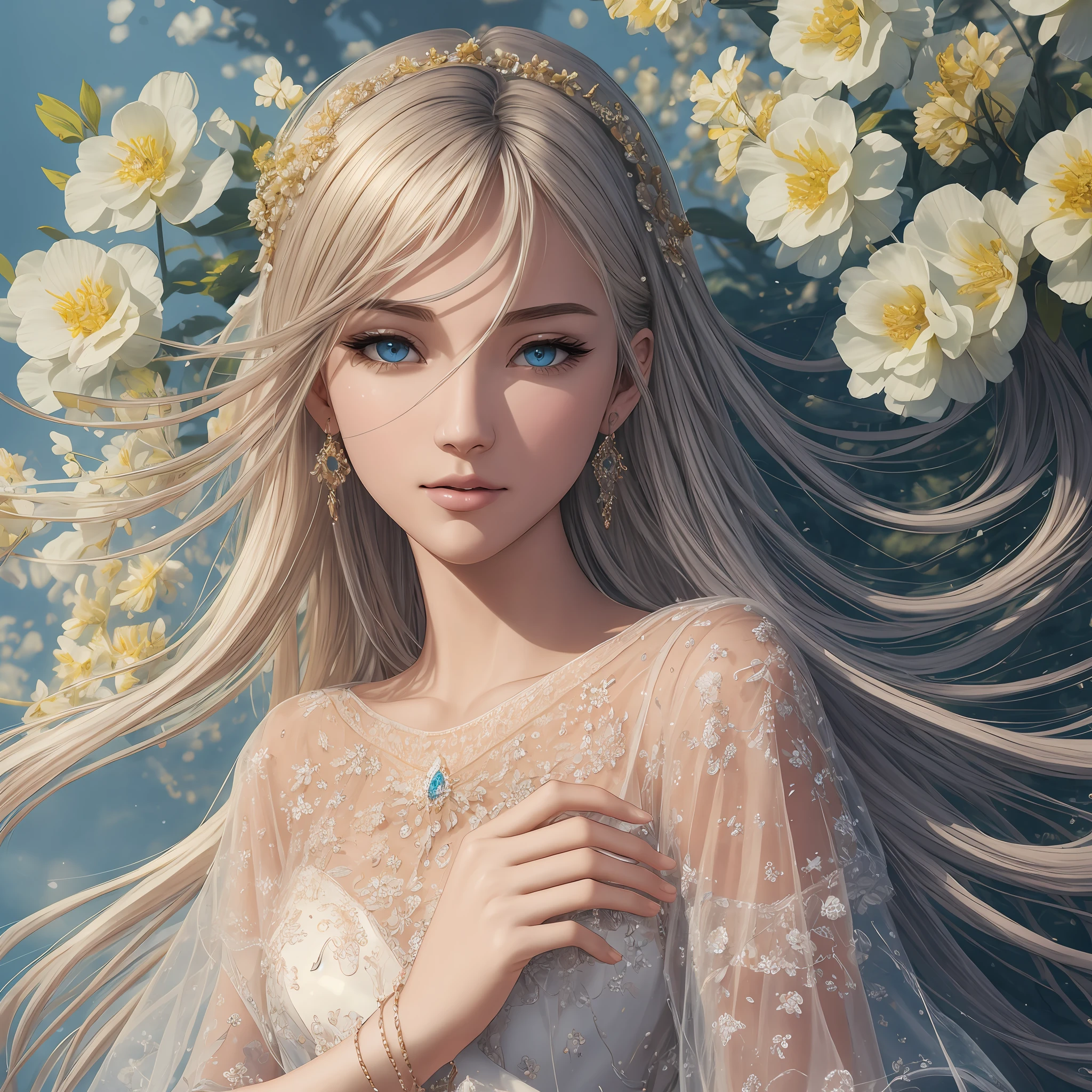masterpiece, top quality, high quality, high resolution, high quality textures, high quality shadows, high detail, beautiful detail, detailed detail, highly detailed CG, detailed texture, realistic representation of face, realistic, colorful, delicate, cinematic light, side light, lens flare, ray tracing, (complex details, makeup, PureErosFace_V1:0.5), ( detailed and beautiful delicate face, detailed, beautiful and delicate eyes, face with perfect proportions, highly detailed skin, detailed skin, the relationship of up to four fingers and one thumb, arms under the chest, medium chest, wide hips, smooth abdomen, thin, blue sky, pale sea with waves, good condition, --auto --s2