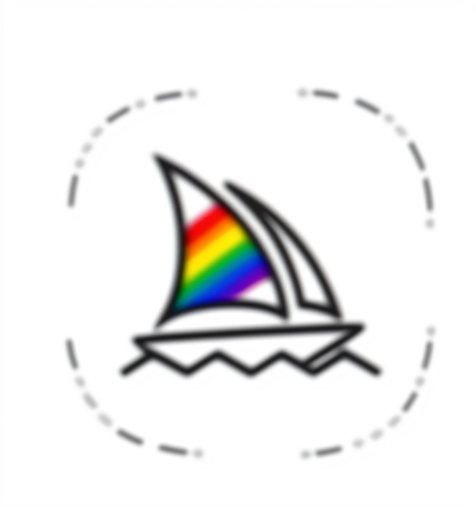 a close up of a sailboat with a rainbow flag on it, profile photo, sailpunk, inspired by Okuda Gensō, ios app icon, profile picture, macpaint, 🚀🌈🤩, app icon, new emoji of biting your lip, profile pic, profile image, subreddit / r / whale, okuda, greg ], sailboat