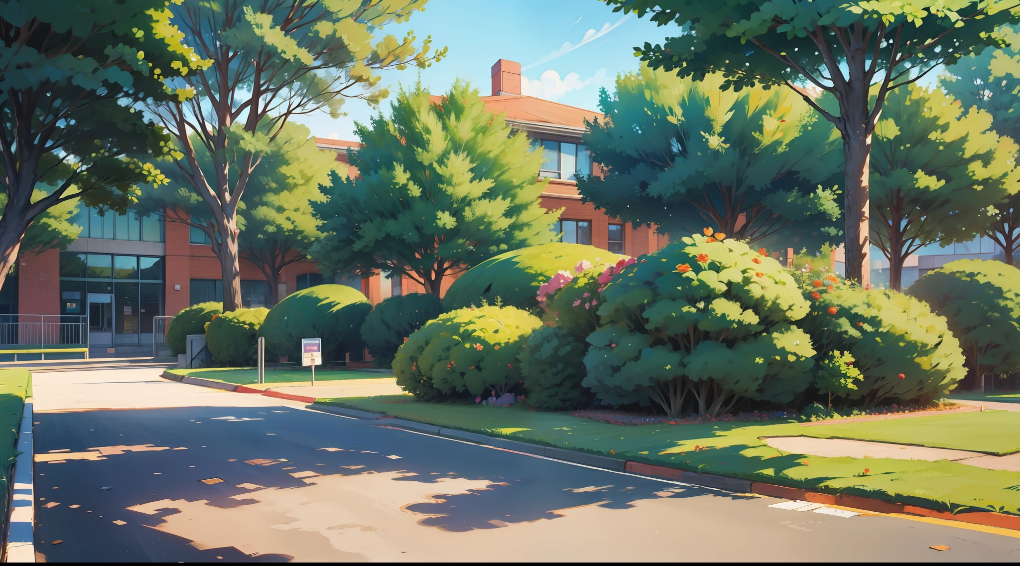 University campuses, playgrounds, school buildings, woods