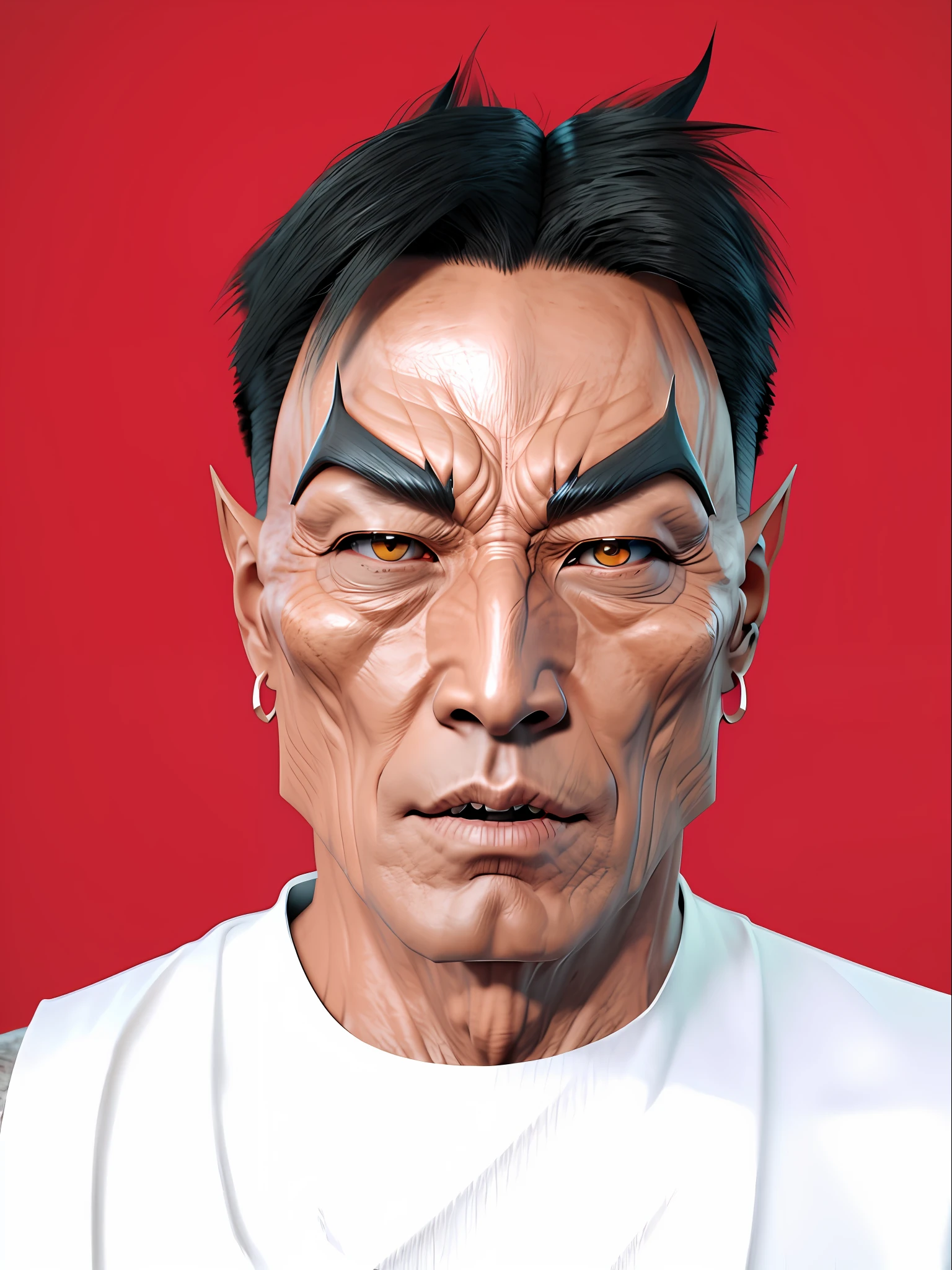 A Vantz monster design, Asian, pointy ears, super detailed,,,,
