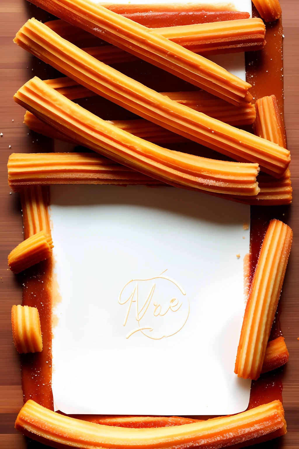 Write the word churros with the texture of churros