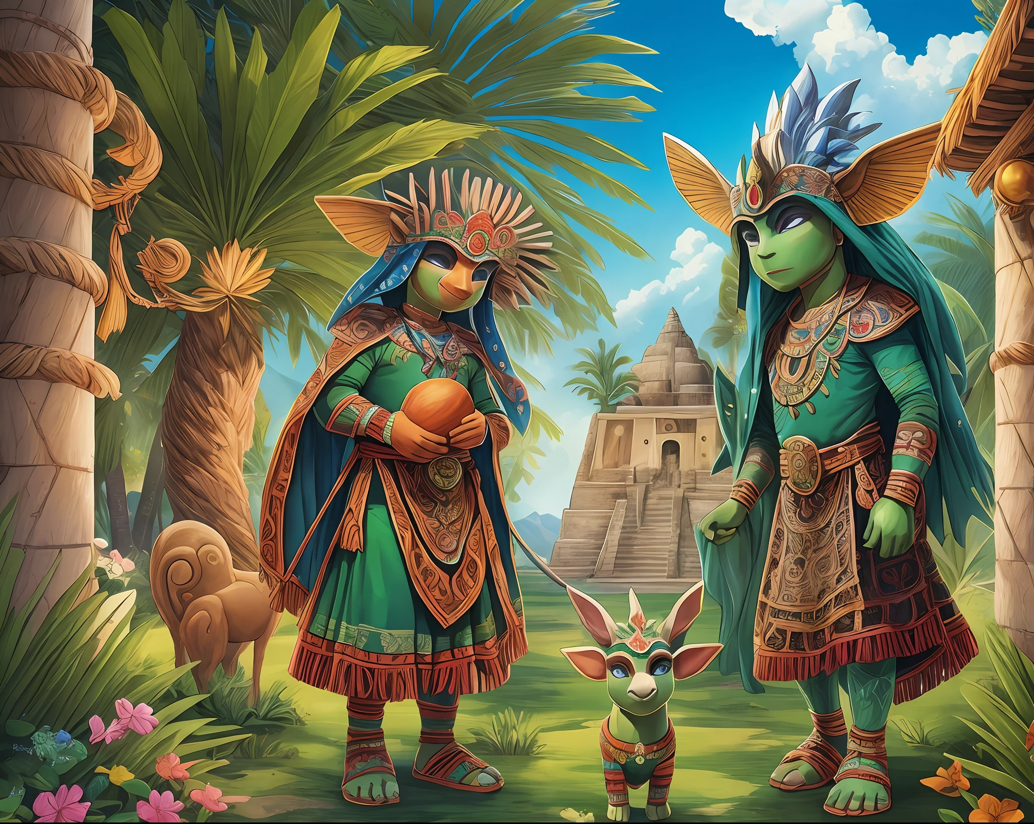 Chanekeh, Chaneque or Ohuican Chaneque, as they were called by the Aztecs, are legendary creatures in Mexican folklore. In Náhuatl, chaneque means "those who inhabit dangerous places" or the "owners of the house". They are conceived of as small, sprite-like beings, elemental forces and guardians of nature. Similar mythical beings are common in Mesoamerican and other Latin American folkloric traditions, generally referred to in Spanish as duende. In the folkloric tradition of the Yucatán Peninsula, these elementals are known by their Yucatec Mayan name aluxob --auto --s2