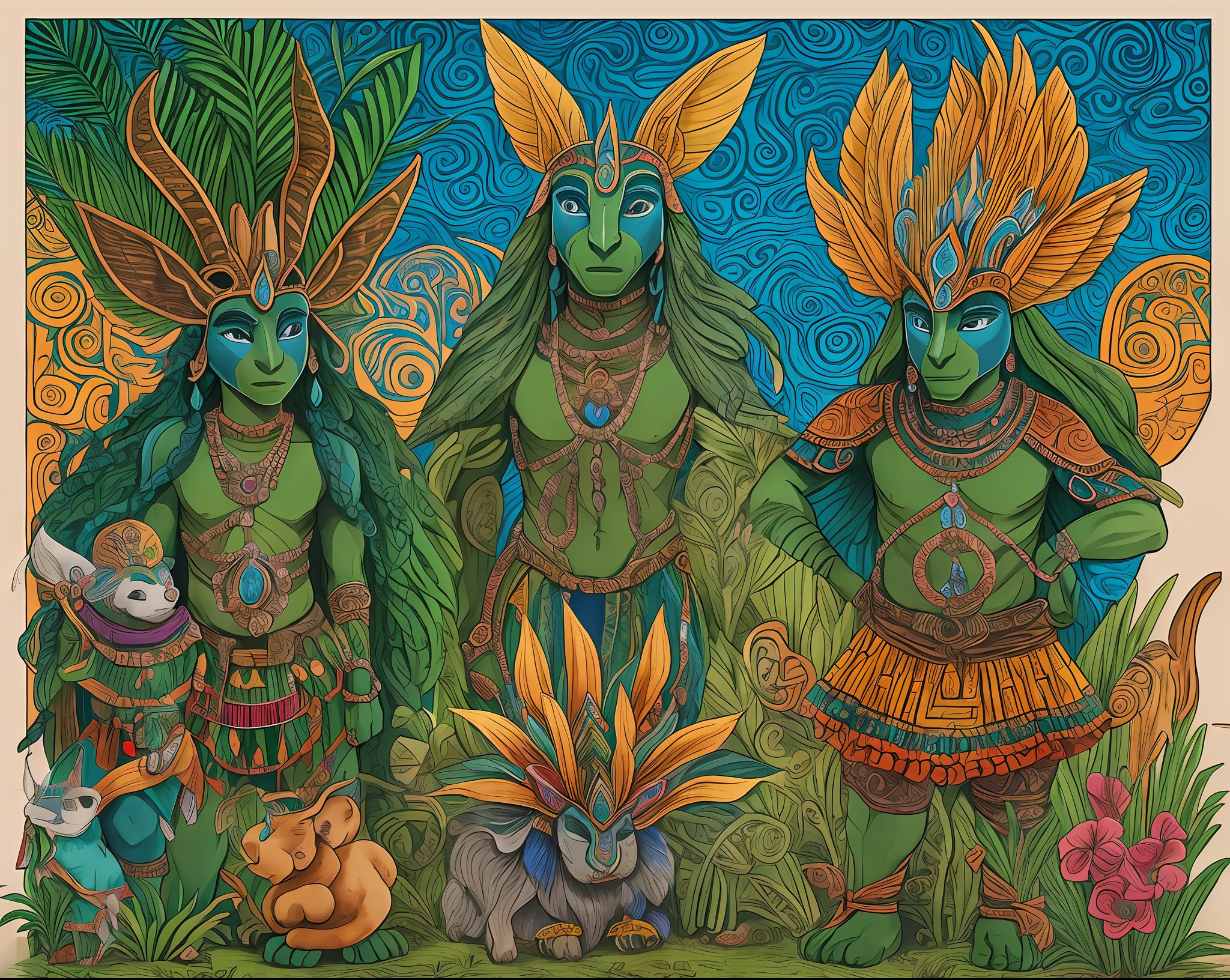 Chanekeh, Chaneque or Ohuican Chaneque, as they were called by the Aztecs, are legendary creatures in Mexican folklore. In Náhuatl, chaneque means "those who inhabit dangerous places" or the "owners of the house". They are conceived of as small, sprite-like beings, elemental forces and guardians of nature. Similar mythical beings are common in Mesoamerican and other Latin American folkloric traditions, generally referred to in Spanish as duende. In the folkloric tradition of the Yucatán Peninsula, these elementals are known by their Yucatec Mayan name aluxob --auto --s2