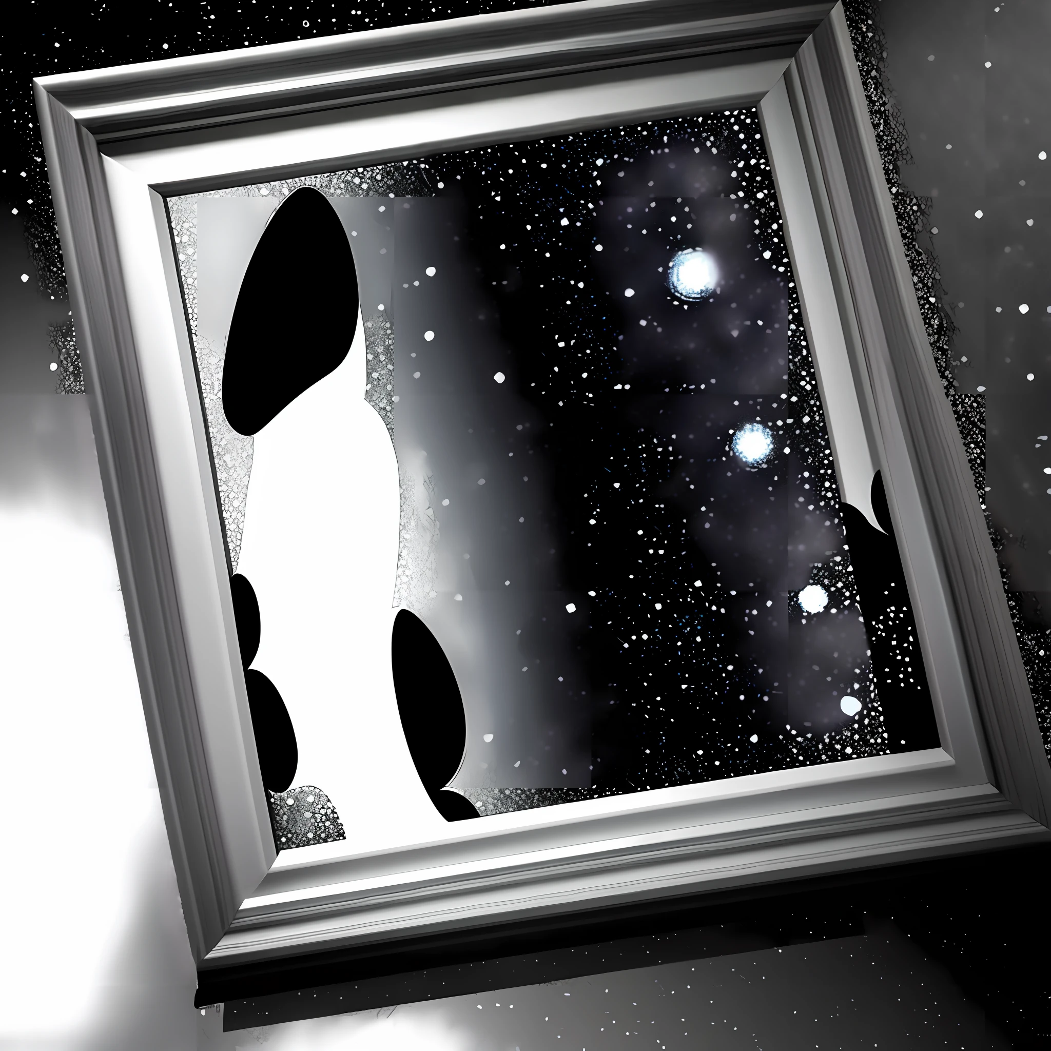 The starry black and white sky in van Gogh style