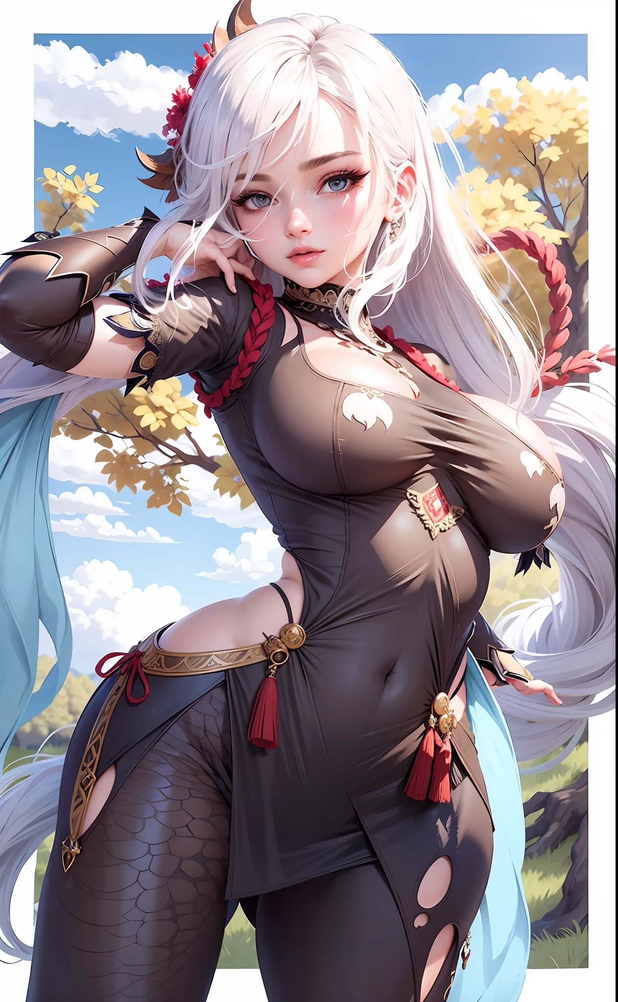 Beast quality, masterpiece (large breasts) detailed skin texture, detailed cloth texture, detailed face, super detail, 8k, intricate detail, 1girl