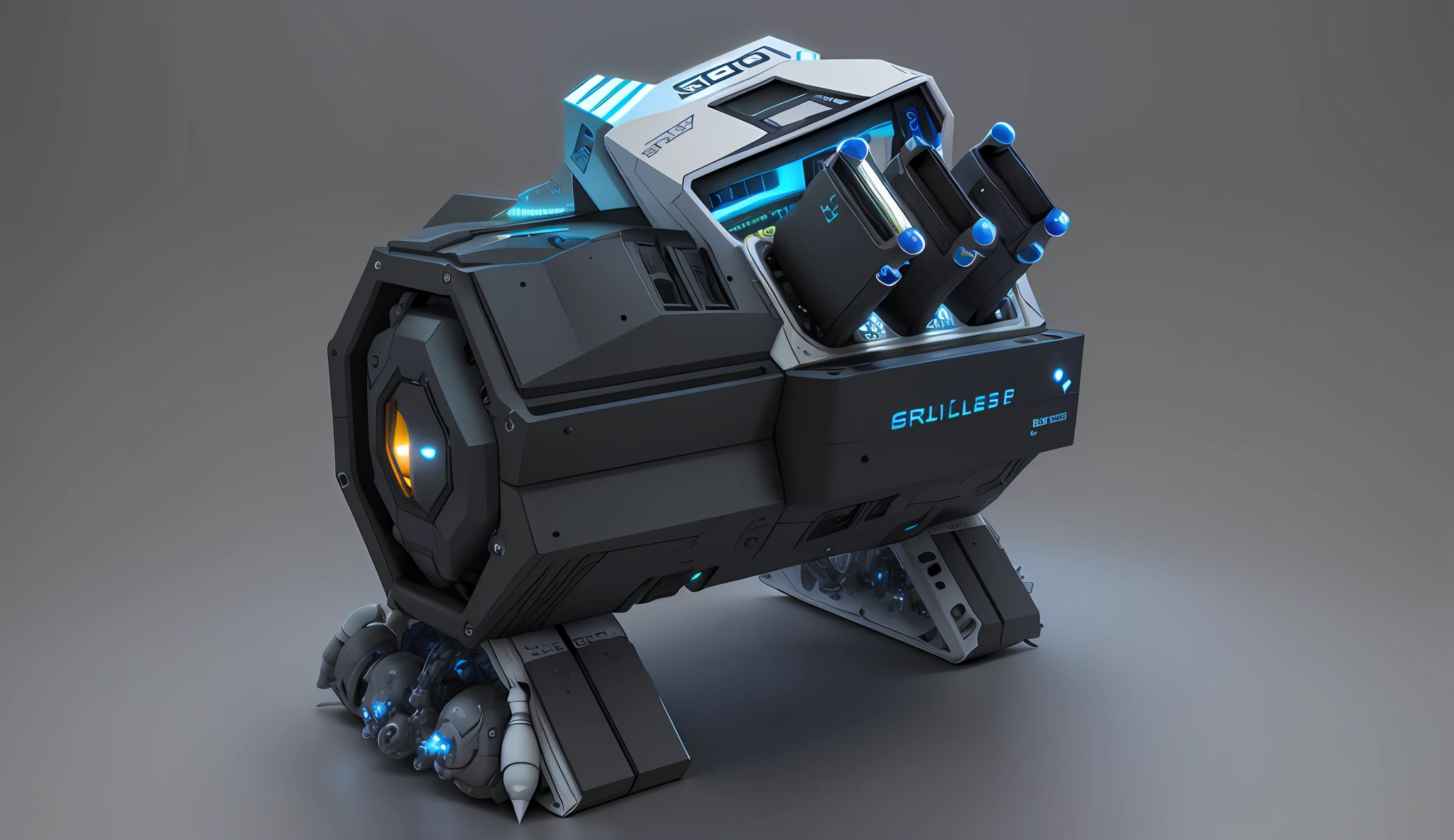 High-performance graphics card box, and the main body for the splicing connection Eh relationship, high detail, futuristic, high-tech, hard surface