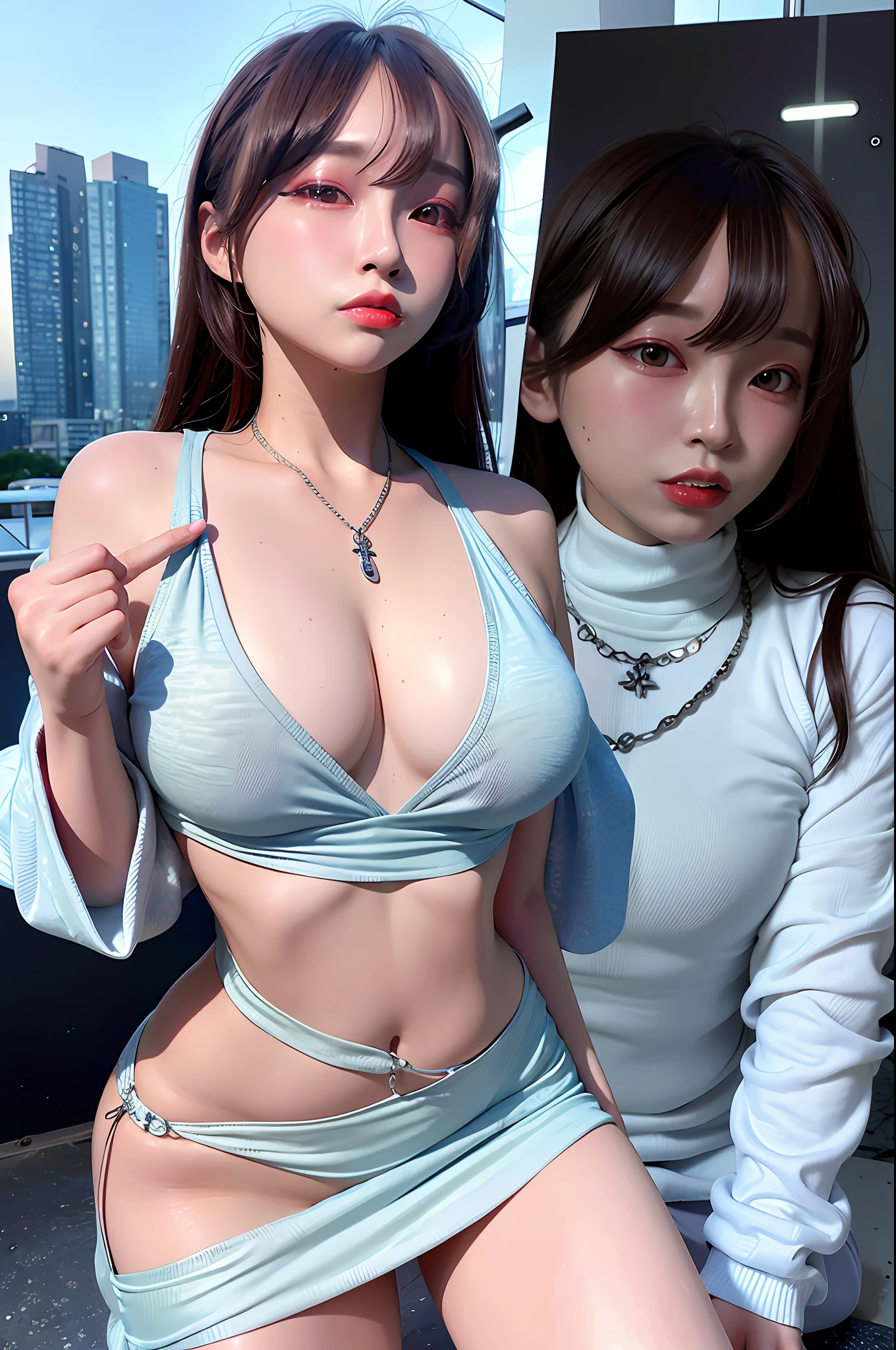 (8k, RAW photo, best quality, masterpiece:1.2), (realistic, photo-realistic:1.37),st. louis \(luxurious wheels\) \(azur lane\),1girl,(Kpop idol), (aegyo sal:1),hair ornament, portrait, (long loose silver revealing dress:1.1), necklace, blue nails,cute,cityscape, night, rain, wet, professional lighting, photon mapping, radiosity, physically-based rendering,