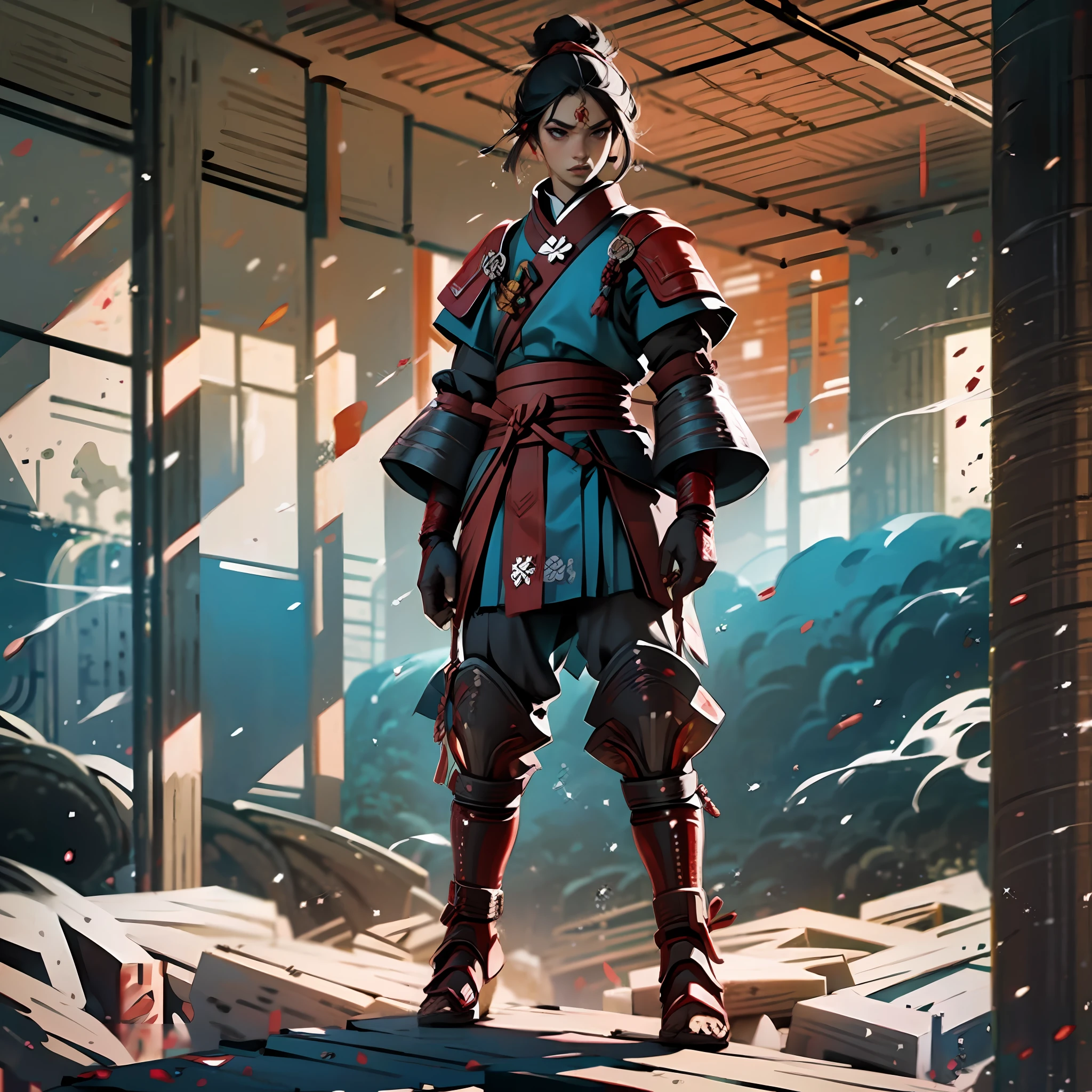 War between samurai outfit, area view