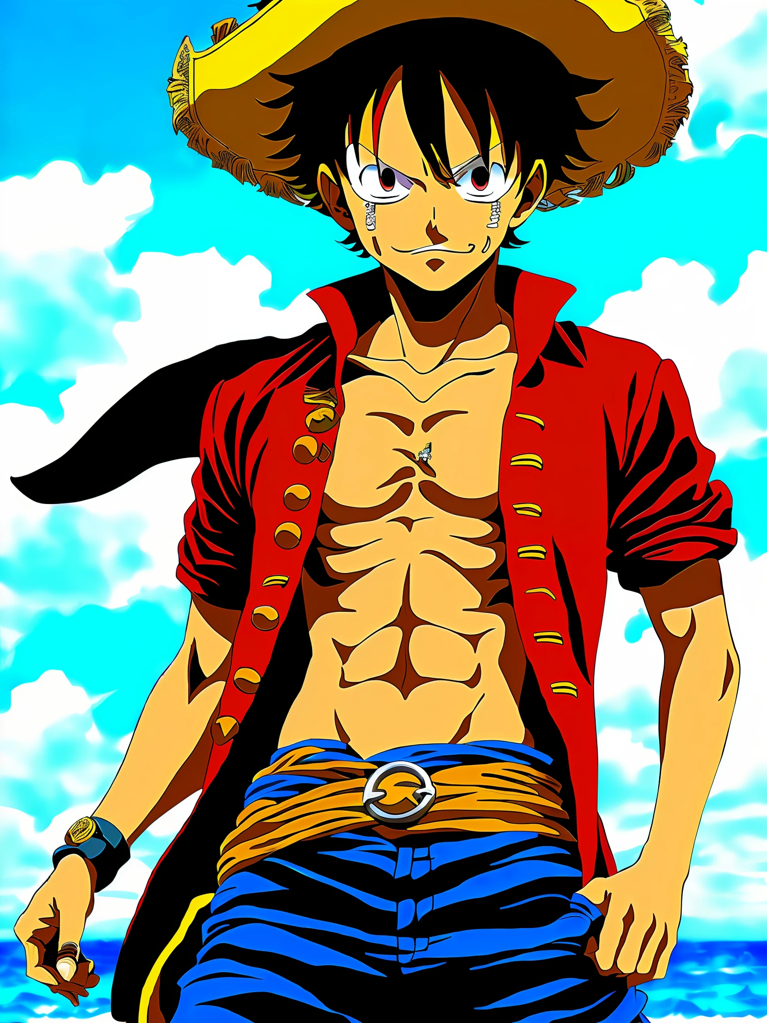 Monkey D Luffy, pirate, fantastic, futuristic, 8K