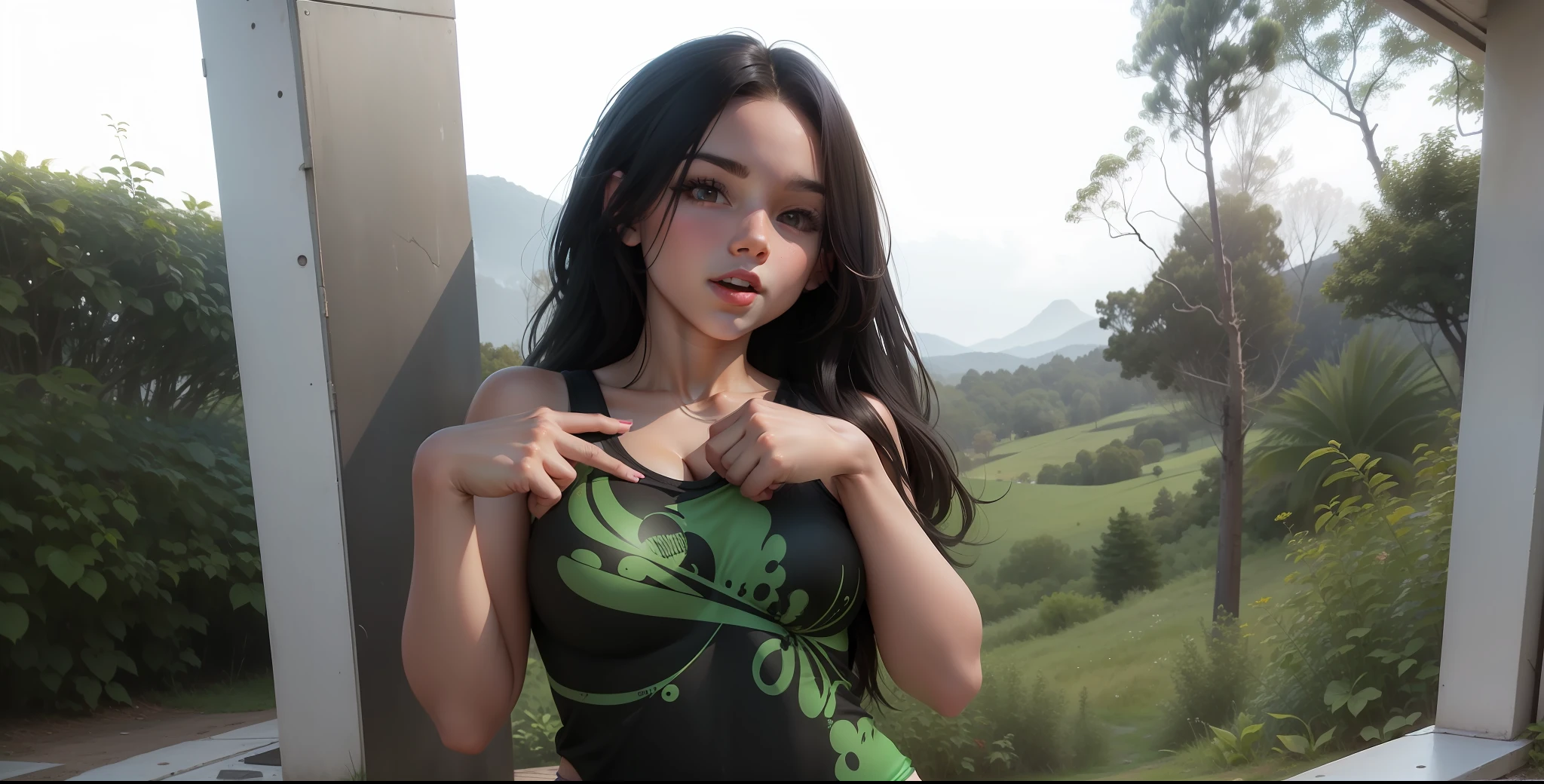 full body pose,shorts, fun pose, cute body, boobs --auto --s2