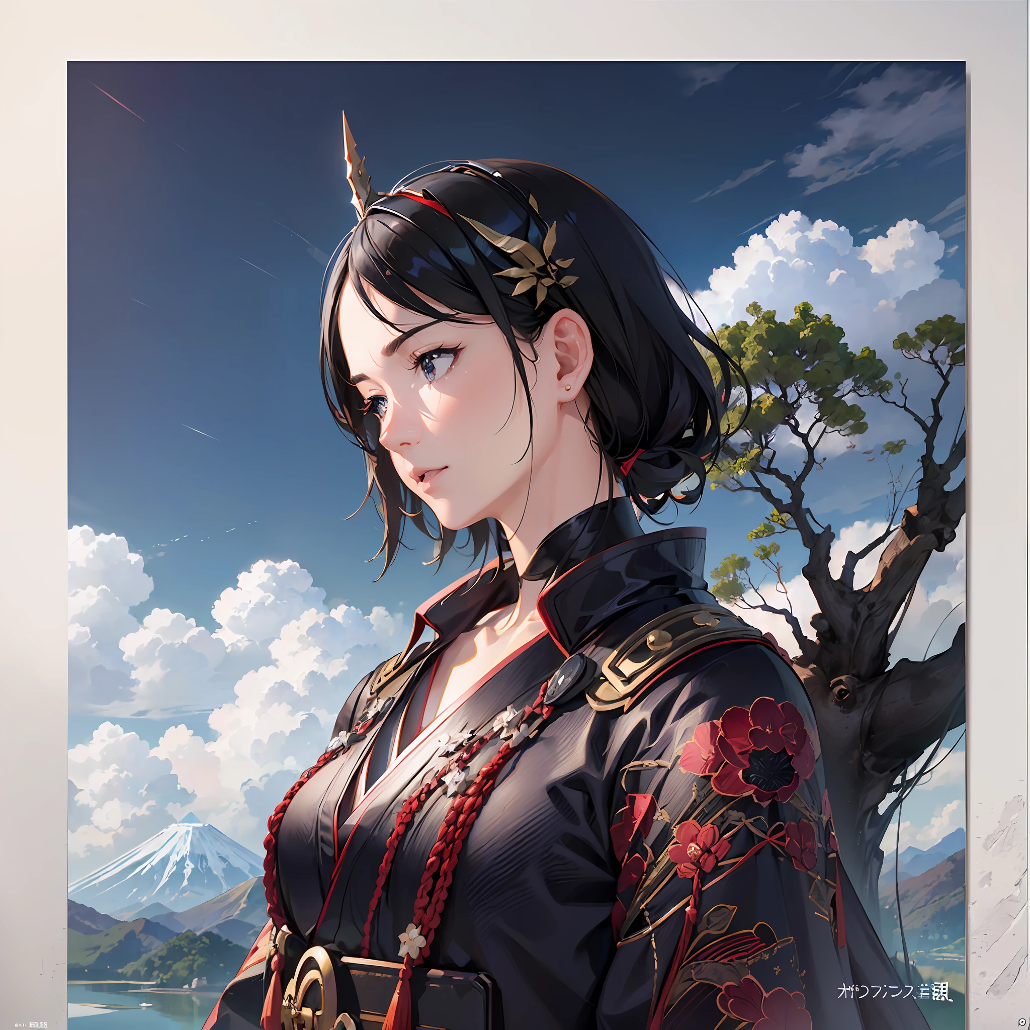 (MASTERPIECE:1.2),(CGI ART:1.3),(REALISTIC:1.5),(POST PROCESSING:1.3),(SHARP FOCUS:1.3),8K,1 man, ((UPPER BODY)), ((japanese book)), (((shiny skin))), open field (high shadows detail) , (ILLUSTRATION:1.2),a japan fuji mountain with a japanese flag translucid --auto --s2