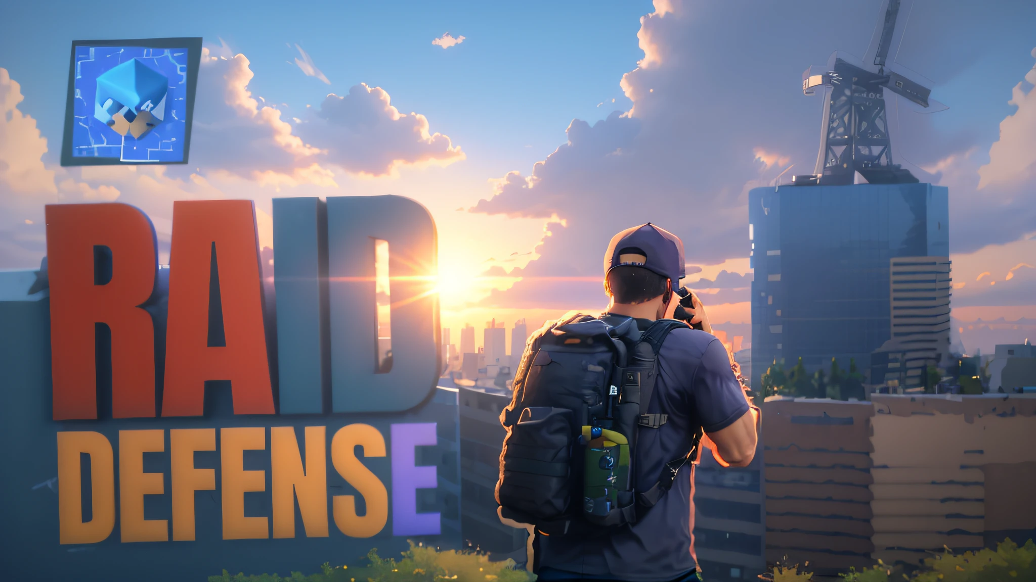 a close up of a person with a backpack and a building in the background, youtube thumbnail, squad fighting enemy, 3 rd person action adventure, fbi raid, paid artwork, in game graphic, 3 rd person action adventure rpg, intense shading, video game screenshot, 3rd person shooter, 3 rd person game, mmo, header, 🕹️ 😎 🔫 🤖 🚬