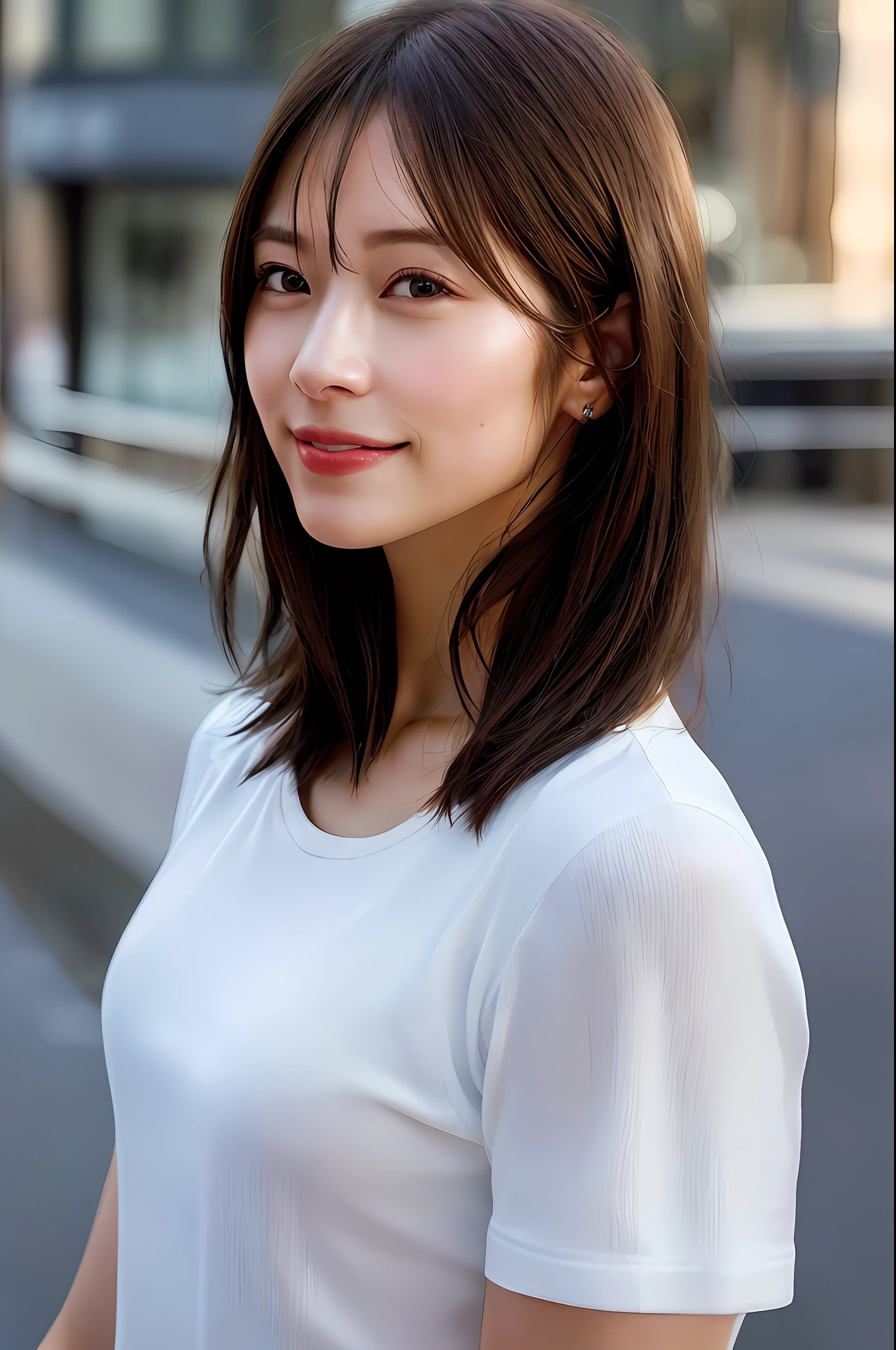 dressed, (photo realistic:1.4), (hyper realistic:1.4), (realistic:1.3),
(smoother lighting:1.05), (increase cinematic lighting quality:0.9), 32K,
1girl,20yo girl, realistic lighting, backlighting, light on face, ray trace, (brightening light:1.2), (Increase quality:1.4),
(best quality real texture skin:1.4), finely detailed eyes, finely detailed face,
(tired and sleepy and joy), (laugh), face closeup, t-shirts,
(Increase body line mood:1.1), (Increase skin texture beauty:1.1)