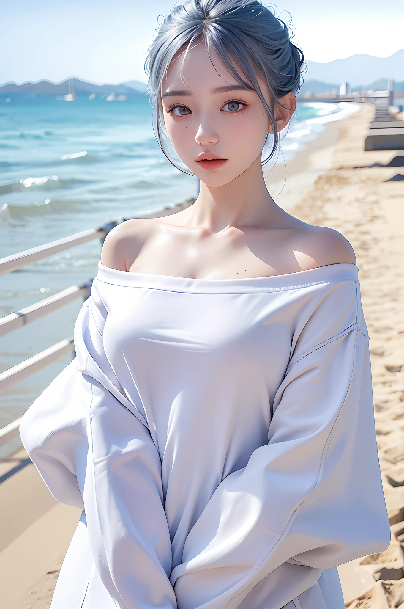 White shirt, white tank top