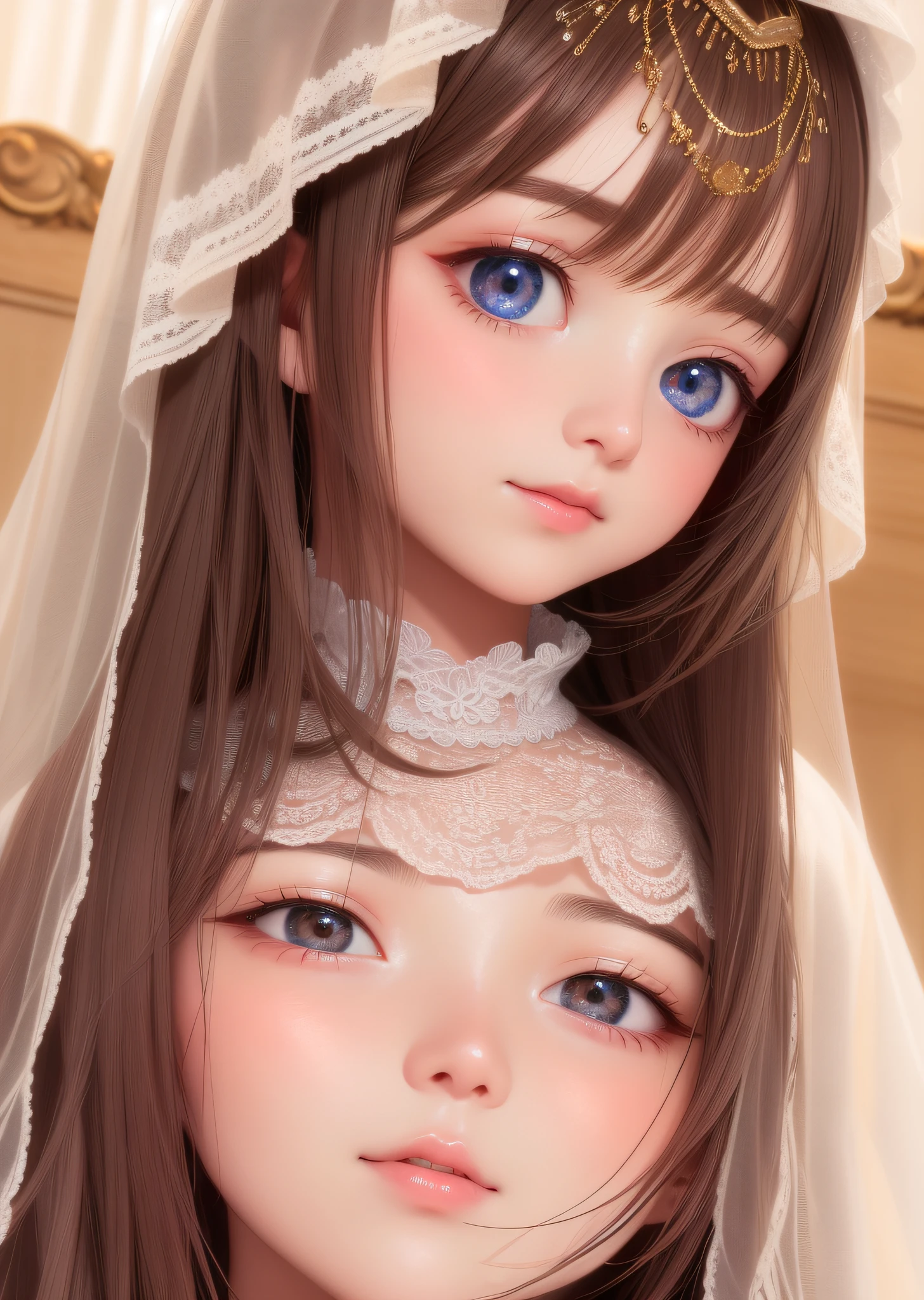 High quality, perfect masterpiece, global softness, shiny and dreamy pupils, plus side lighting, beautiful and detailed eyes and face, making cute girls more real smooth skin and facial radiance.