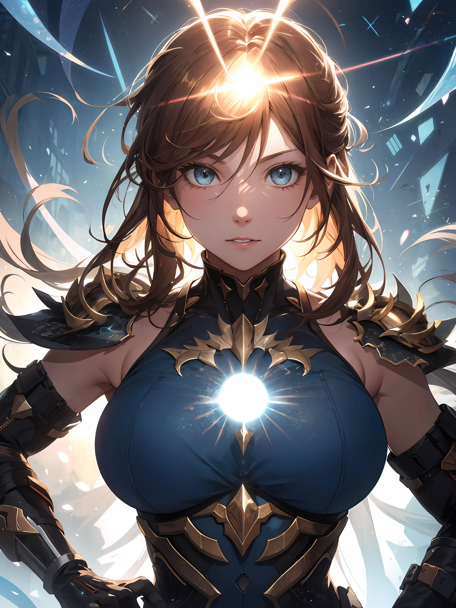 absurd, highres, ultra detailed, (1girl:1.3), BREAK , Sun Knight, solar magic, light manipulation, radiant power, sunbeam attacks, aura of heat, bright armor BREAK , photo manipulation, altered realities, fantastic scenes, digital art, creative editing, evocative narratives, stunning visuals BREAK , kinetic art, moving sculptures, mechanical creations, interactive installations, dynamic movement, engineering ingenuity, captivating visuals, Brown Hair Boy,