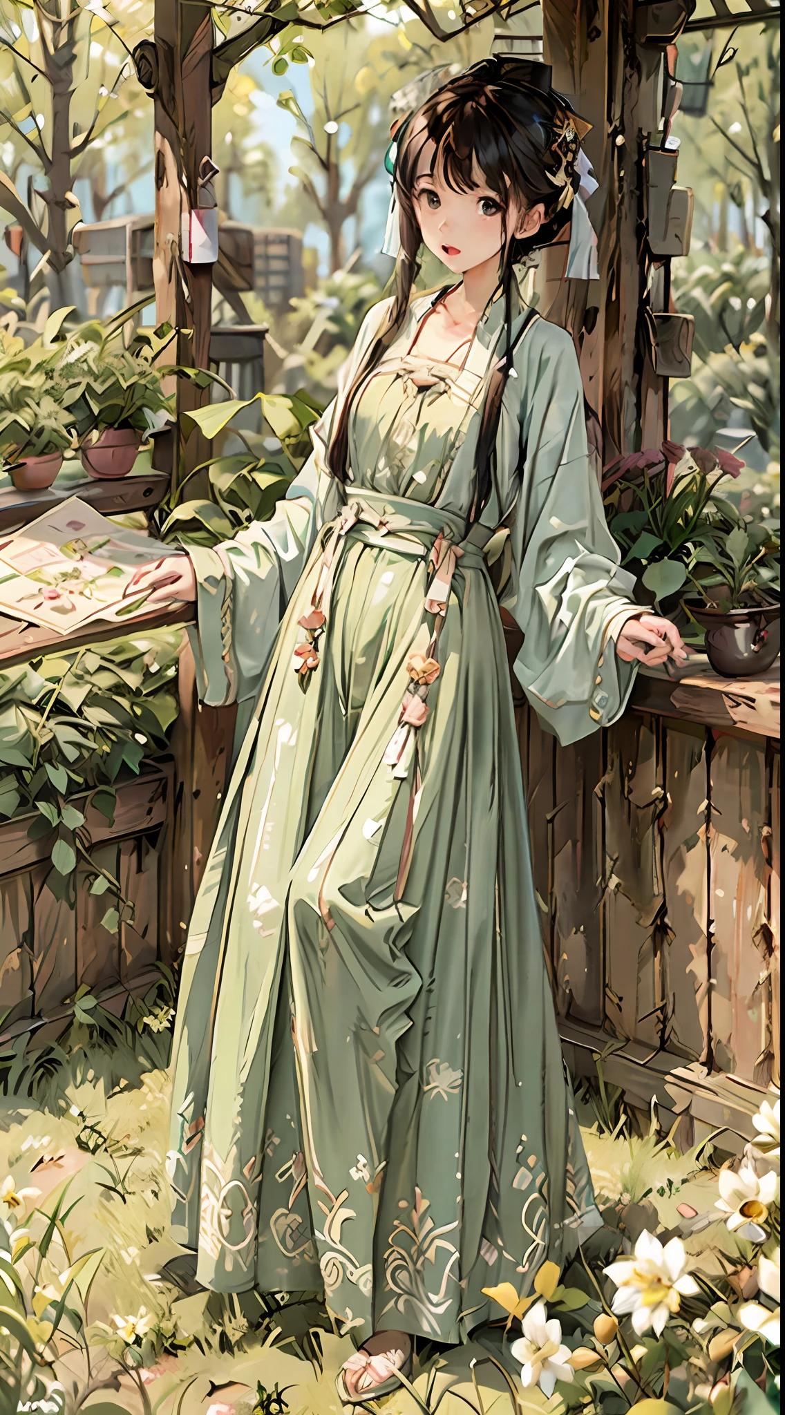 Maiden, surprised, market,