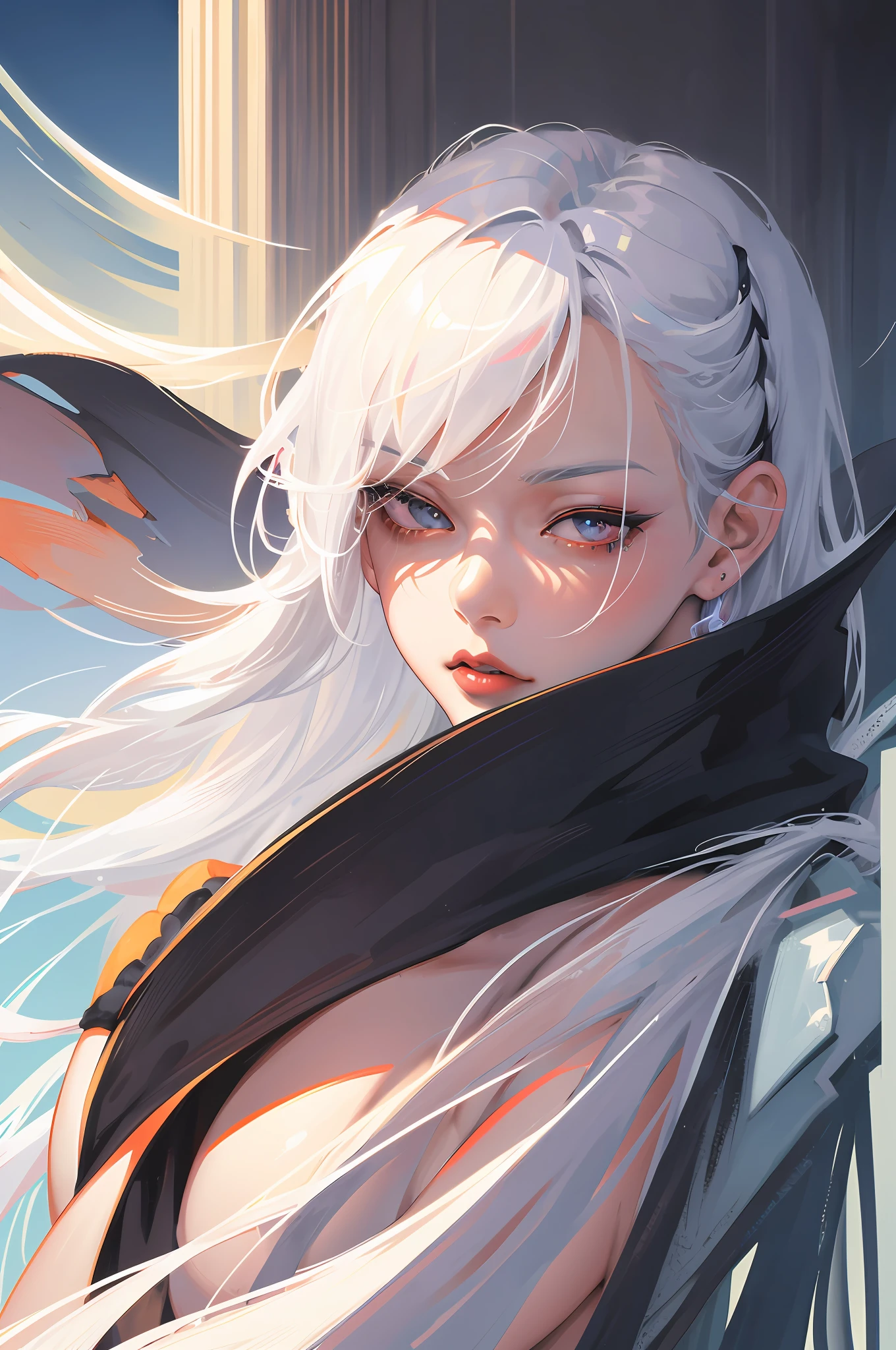 anime girl with white hair and black clothes posing naked, extremely detailed artgerm, detailed digital anime art, artgerm on artstation pixiv, guweiz on pixiv artstation, guweiz on artstation pixiv, fanart best artstation, :: rossdraws, trending on artstation pixiv, rossdraws 2. 5