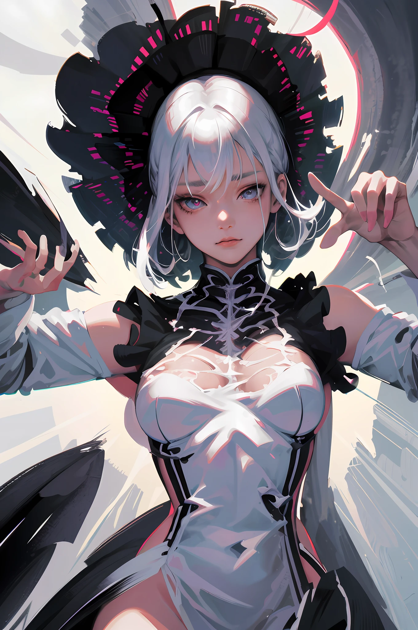 anime girl with white hair and black clothes posing naked, extremely detailed artgerm, detailed digital anime art, artgerm on artstation pixiv, guweiz on pixiv artstation, guweiz on artstation pixiv, fanart best artstation, :: rossdraws, trending on artstation pixiv, rossdraws 2. 5