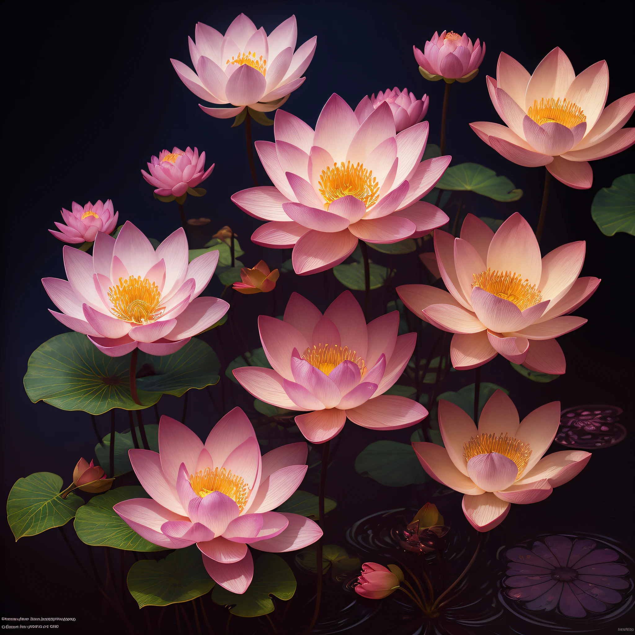 A flower by Casey Weldon, Olga Kvasha, Miho Hirano, hyperdetailed intricately detailed gothic art trending on Artstation triadic colors Unreal Engine 5 detailed matte painting, deep color, fantastical, intricate detail, splash screen, complementary colors, fantasy concept art, 8k resolution, gothic deviantart masterpiece, (dark shot:0.9), art by greg rutkowski and artgerm, soft cinematic light, adobe lightroom, photolab, hdr, intricate, highly detailed, lotus, jasmine, lilac, cherry blossom,