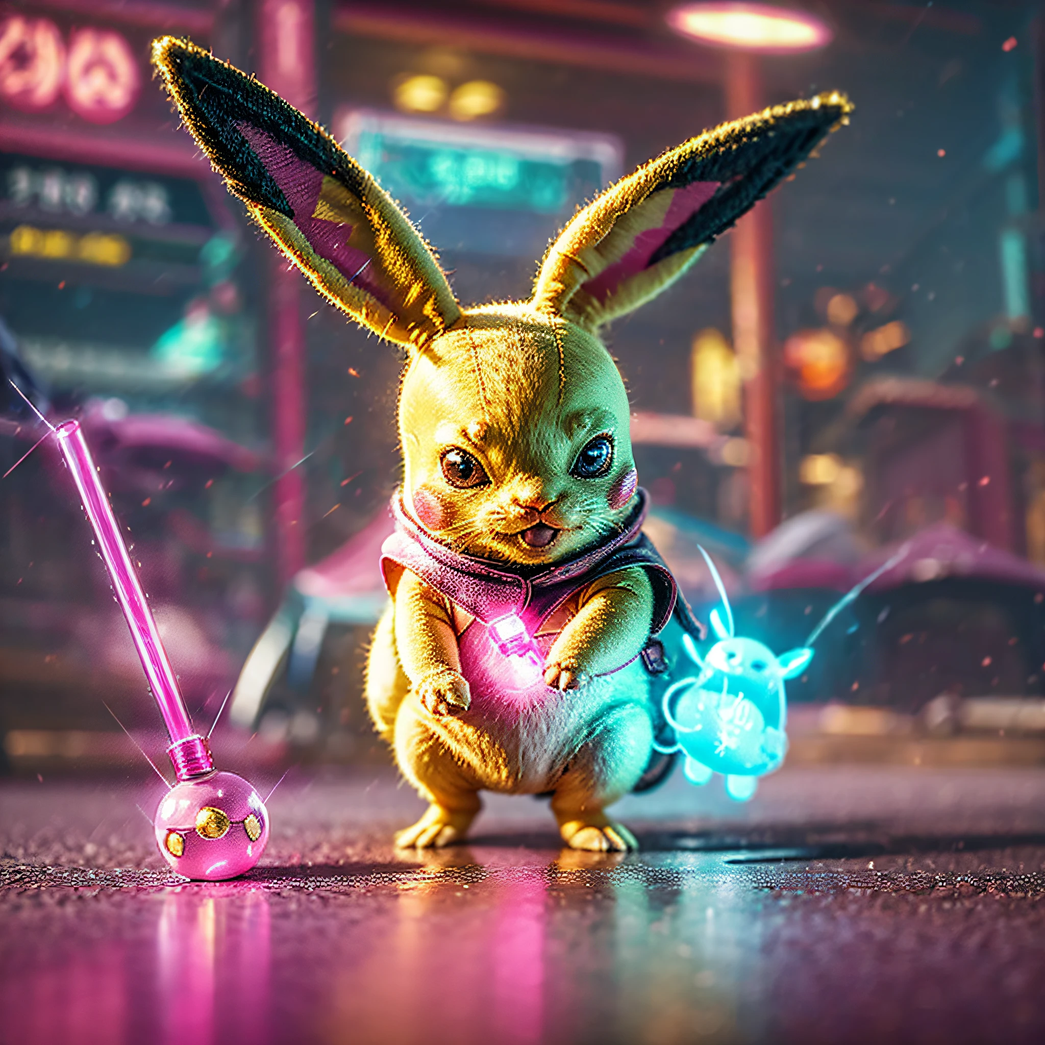 Pink Pikachu with Lightsaber (Detailed) (Best Quality) (Realistic) --auto --s2