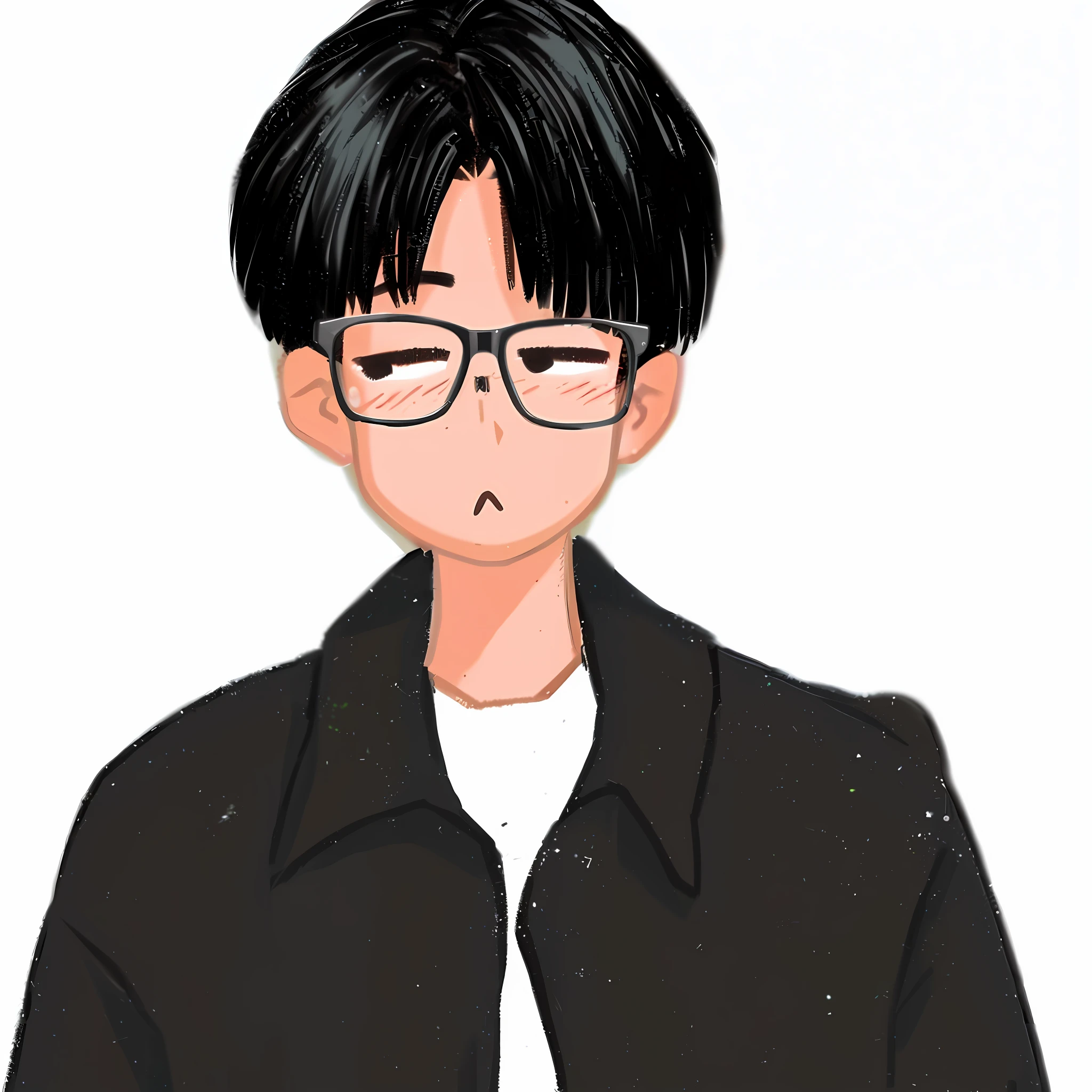 Close-up of a man with glasses and a jacket, anime style, young anime person, male anime style, as an anime character, anime style character, wearing glasses, boy with short black hair, anime style, Kentaro Miura manga art style, anime portrait of a handsome man, cartoon portrait, manga style of Kentaro Miura, middle-aged uncle with a beard, with a hat --auto --s2