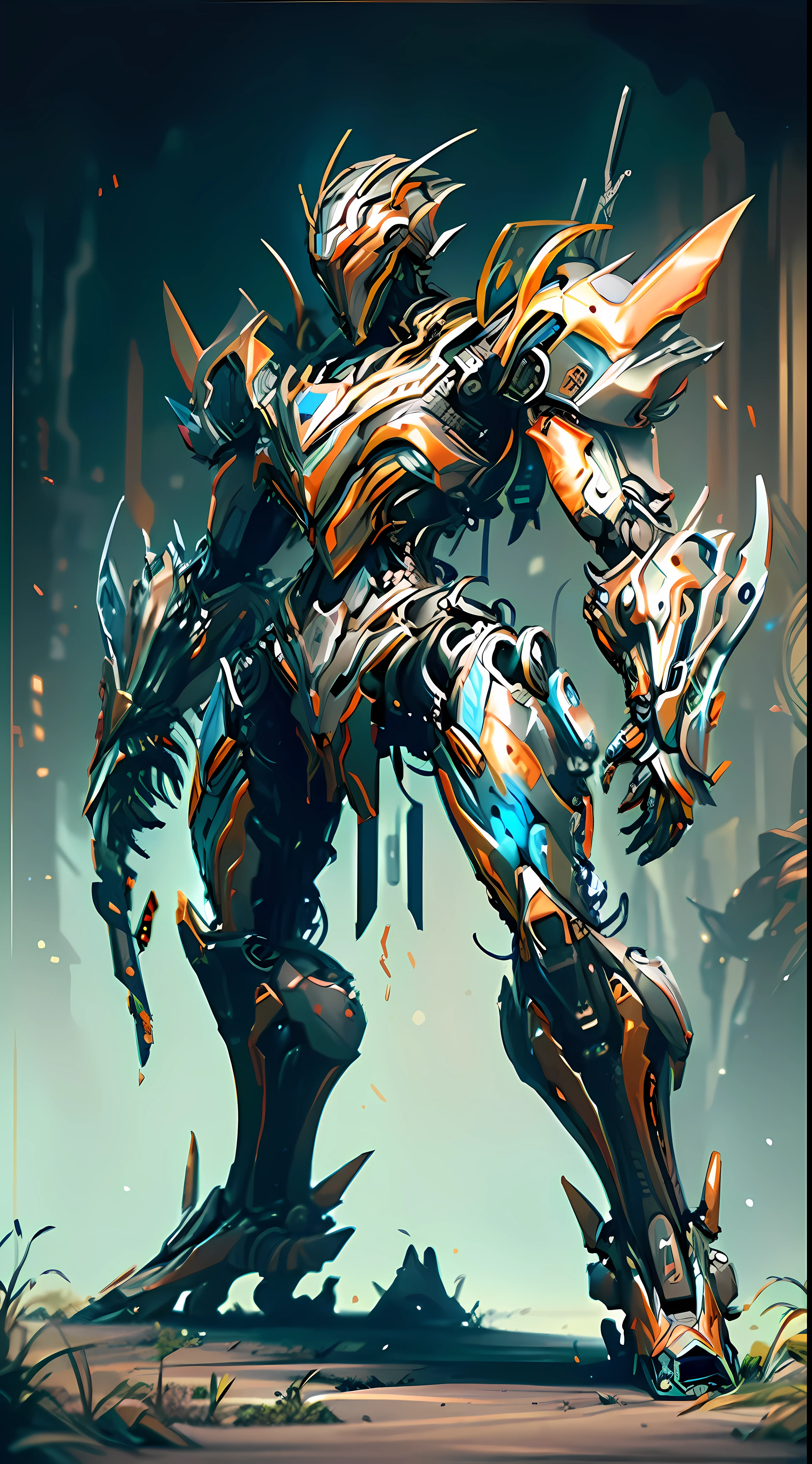 8K HD, the best picture quality, clear picture, amazing details, huge mecha design, realistic robot facial expressions, domineering mecha appearance, unique style, colorful, a war-scarred robot, a mecha holding a weapon, a very small tank next to it, full body photo