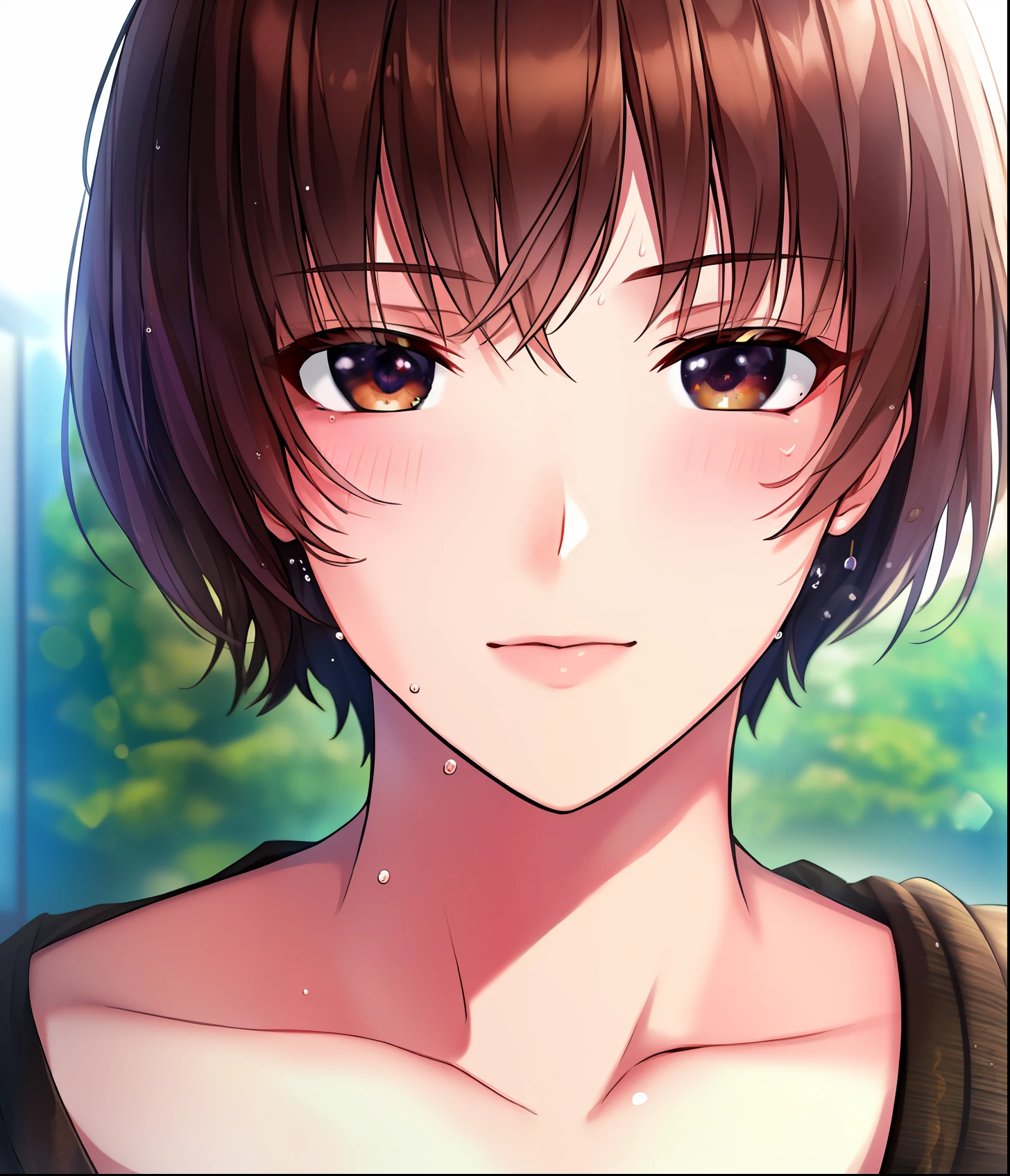 ((Masterpiece)), ((High Quality)), (((High Definition)), (Colossal))), Ahe Face, Iki Face, Sweat,