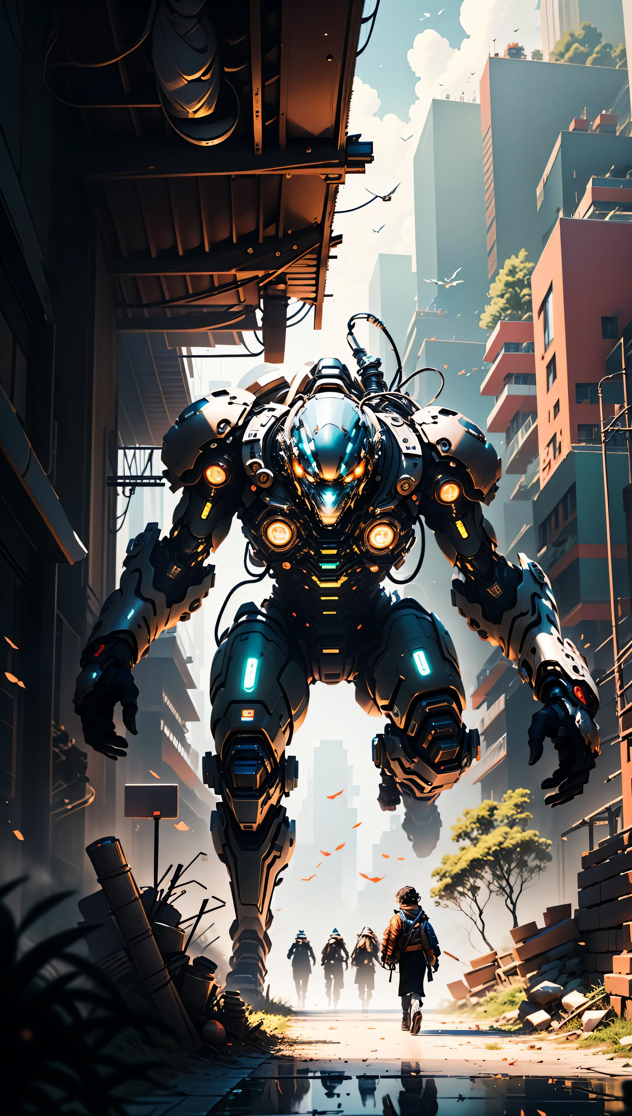 ((Best quality)), ((masterpiece)), (highly detailed:1.3), In a sprawling cyberpunk metropolis, dominated by towering skyscrapers and neon-lit alleys, a dystopian mega corporation known as OmniCorp reigns supreme. OmniCorp, driven by insatiable greed and power, has ventured beyond Earth's boundaries to exploit the vast resources of near-earth objects (NEOs) in a relentless pursuit of profit.Set in a gritty future, where the line between humanity and technology blurs, your images will depict the dark and ruthless world of NEO asteroid mining. Explore the juxtaposition of high-tech machinery, advanced robotics, and human labor as they collaborate to extract precious minerals and resources from the cold depths of space.Capture the scenes of colossal mining rigs, suspended in zero-gravity, relentlessly drilling into massive NEOs, their mechanical arms piercing through the rocky exterior. Show the workers, adorned in cybernetic suits, braving the harsh conditions of space to harvest the valuable ores, their faces obscured by gas masks and reflective visors.Amidst the cold and desolate asteroids, reveal the towering presence of the OmniCorp headquarters—a monolithic structure that casts a shadow over the workers below. Showcase the opulent offices and boardrooms, where executives make decisions that shape the destiny of both the company and the exploited masses.But beneath the shiny veneer of corporate power, unveil the simmering rebellion of the oppressed. Depict the clandestine activities of underground resistance movements, fighting against OmniCorp's iron grip on society. Show their covert operations, hacking into the corporation's networks, and plotting to expose its dark secrets.Incorporate elements of advanced technology, cybernetic enhancements, holographic displays, and augmented reality overlays to accentuate the cyberpunk atmosphere. Explore the contrast between the bleak and polluted cityscape and the infinite expanse of space, emphasizing the impact of humanity's insatiable appetite for resources.Ultimately, your series of images should evoke a sense of dystopian grandeur, showcasing the clash between corporate dominance, human resilience, and the fragile balance between man and machine in a world teetering on the edge of chaos.Let the cyberpunk aesthetics blend with the high-stakes world of asteroid mining, allowing your imagination to transport viewers to a future where the line between dreams and nightmares is blurred,HDR (High Dynamic Range),Ray Tracing,NVIDIA RTX,Super-Resolution,Unreal 5,Subsurface scattering,PBR Texturing,Post-processing,Anisotropic Filtering,Depth-of-field,Maximum clarity and sharpness,Multi-layered textures,Albedo and Specular maps,Surface shading,Accurate simulation of light-material interaction,Perfect proportions,Octane Render,Two-tone lighting,Low ISO,White balance,Rule of thirds,Wide aperature,8K RAW,Efficient Sub-Pixel,sub-pixel convolution,luminescent particles