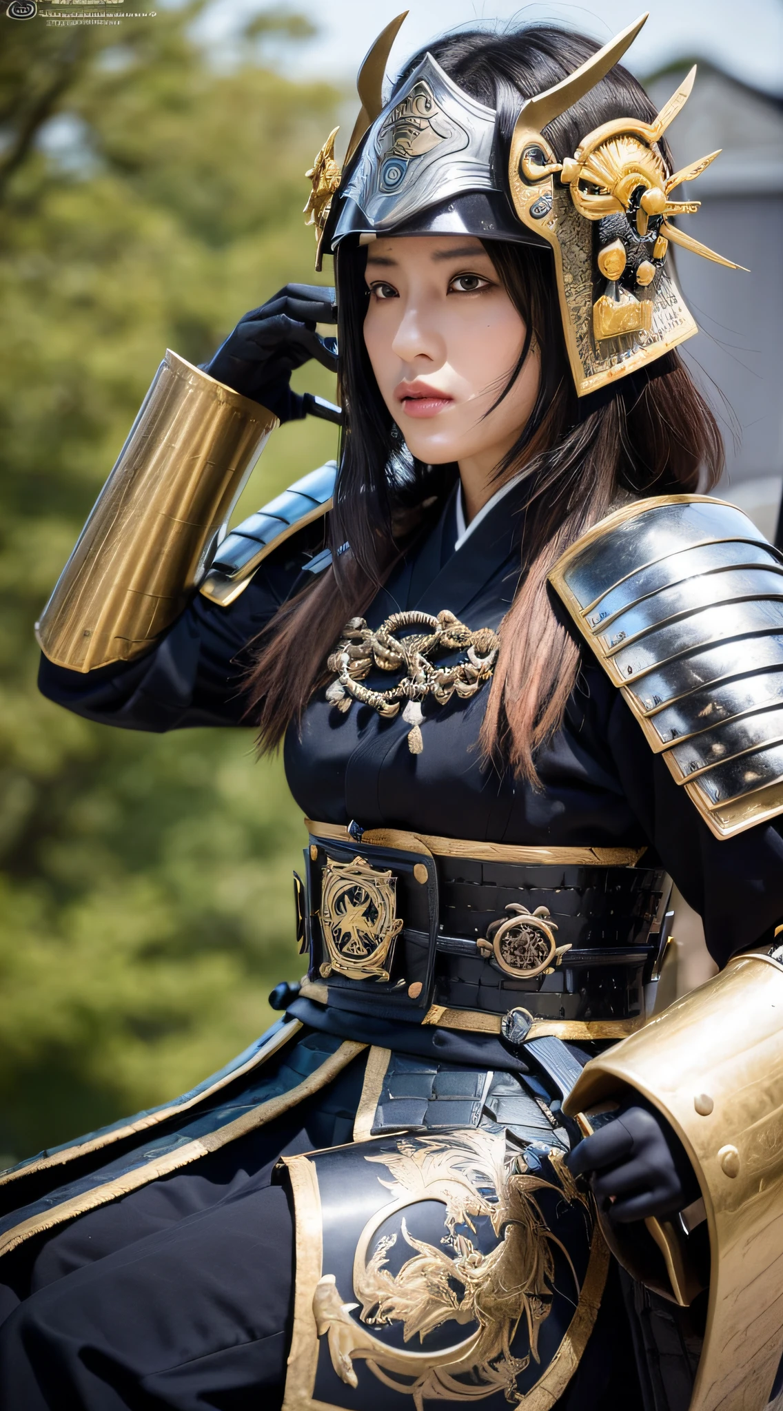 (8k high quality masterpiece, sexy female G-cup 1 person: 1.3, black perspective: 1.1, super detailed face, double eyelids, 25 years old, plump, plump, chubby, bondage, transparent underwear, Sengoku samurai, castle, castle, Edo castle, Azuchi Castle, Himeji Castle, Dejin, Dai, Okehazama battle, armor helmet, samurai, shogun, ronin, stroking chest, open leg), wearing helmet, cosplay, high leg, samurai, armor, armor, sword, Japan helmet, armor helmet, armor helmet, Kabuto Celebration, Oda Nobunaga, Sengoku, Warlord, Takeda Shingen, Date Masamune, Samurai,