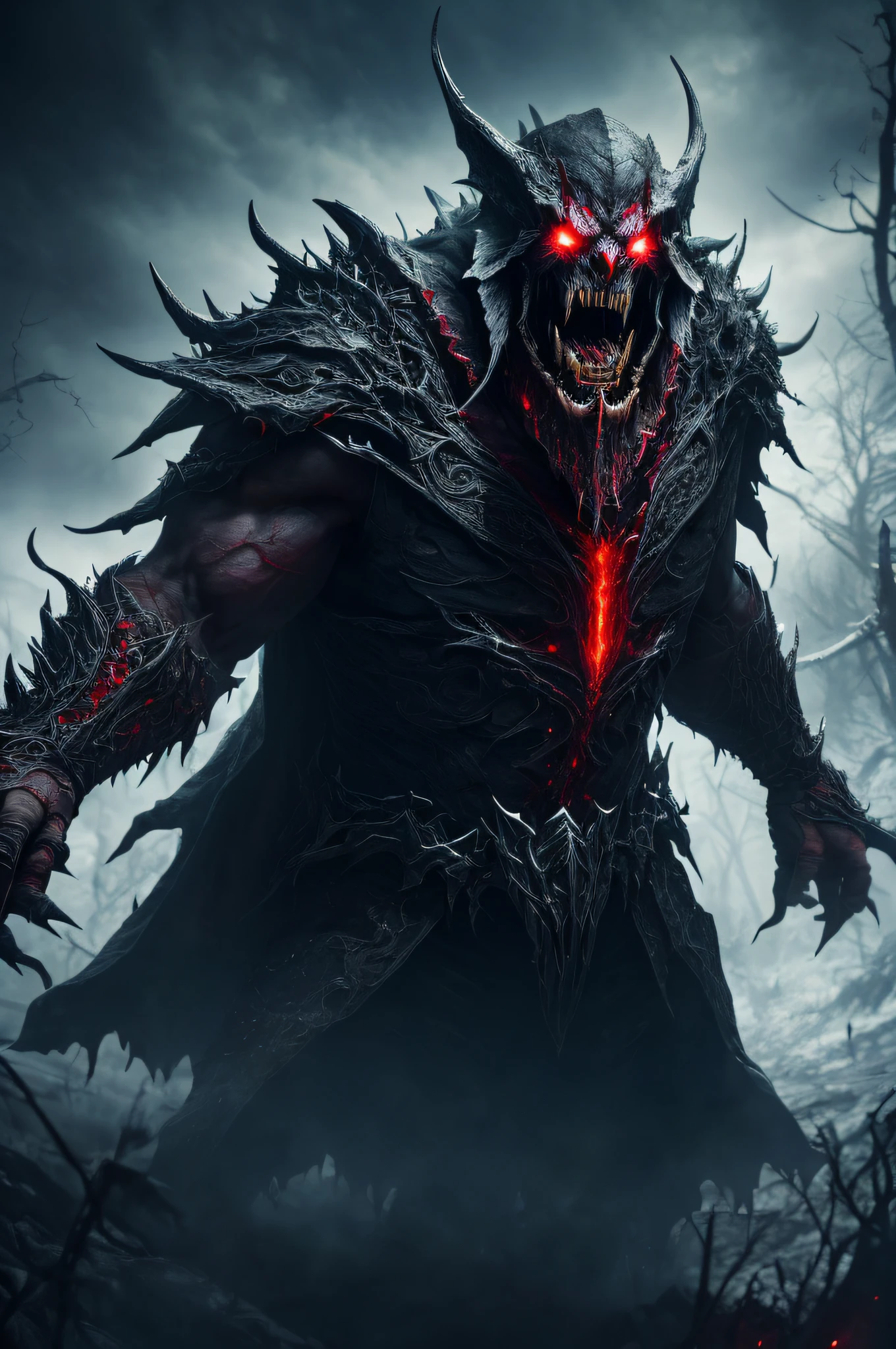(Extremely detailed 8k wallpaper), a mid shot photo of a terrifying vampire fear elder, complex, highly detailed, and dramatic