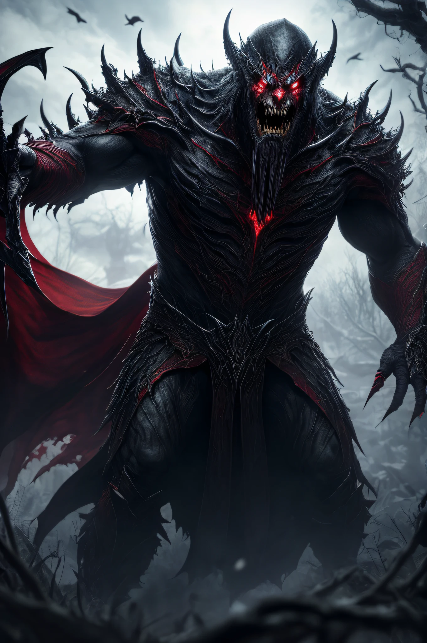 (Extremely detailed 8k wallpaper), a mid shot photo of a terrifying vampire fear elder, complex, highly detailed, and dramatic