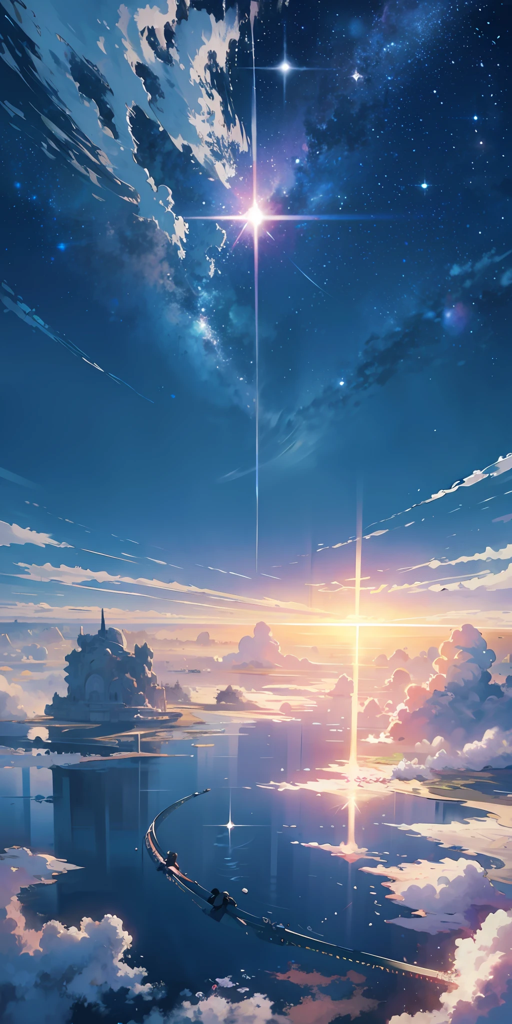 ridiculous resolution, high resolution, (masterpiece:1.4), super detailed, 1boy, seen from above, space, floating, --v 6