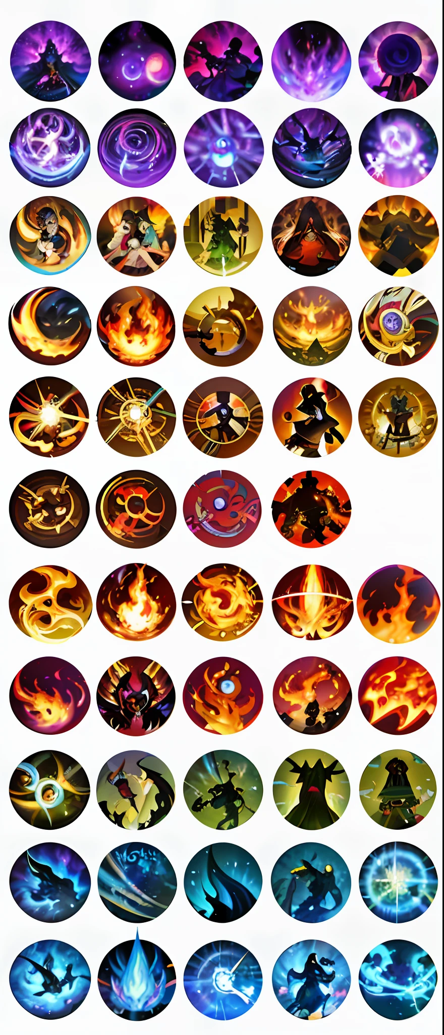 a close up of a bunch of different colored buttons, skill ability art, fire powers, lots of flames, holy fire spell art, fire powers fire swirling, fire type, holy flame spell, (fire), ability image, video game skill ability, arcane art style, lots of fire, flame spell, fiery, arcs of flame, has fire powers