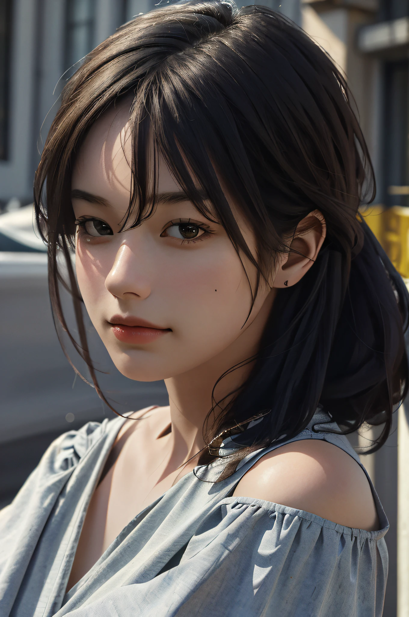 Best quality,masterpiece,ultra high res,(photorealistic:1.4),1girl,shoulder,charming,Looking at the camera,