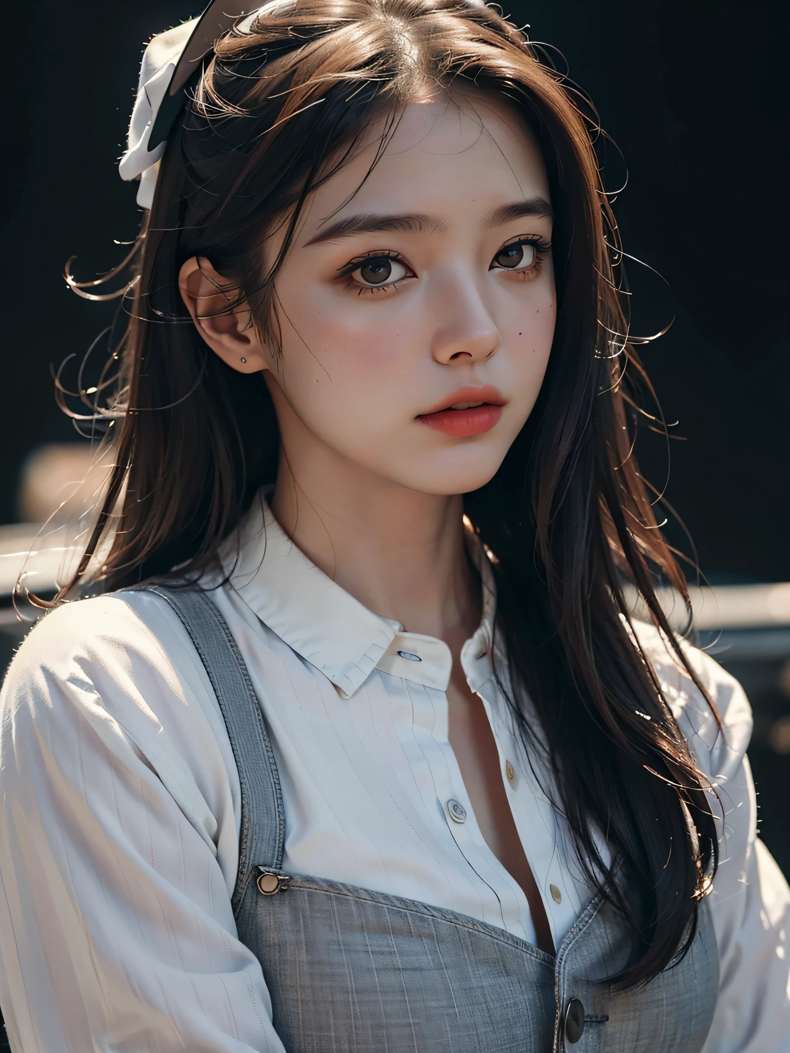 best quality,(RAW photo:1.2),(masterpiece:1.4),(photorealistic:1.4),(highres:1.4), 1girl, depth of field, flight attendant, intricately detailed,8k, extremely detailed, perfect lighting, epic background
