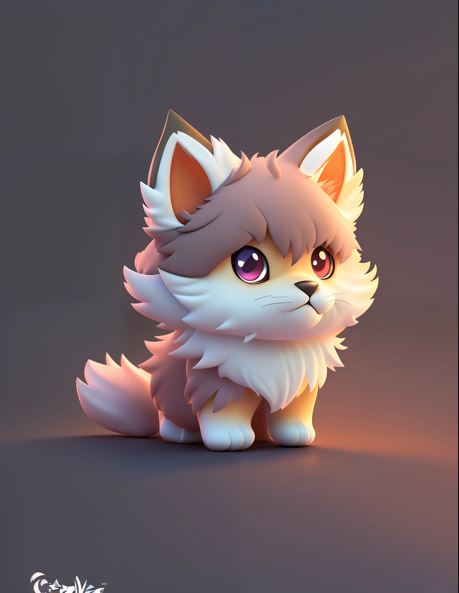 cartoon illustration of furry cat sitting on dark surface, cute detailed digital art, cute 3d rendering, cute digital painting, cute digital art, isometric 3d fantasy cute cat, cat from league of legends chibi, cute cat, 3d render stylized, stylized 3d rendering, blender eevee rendering, stylized to 3d rendering