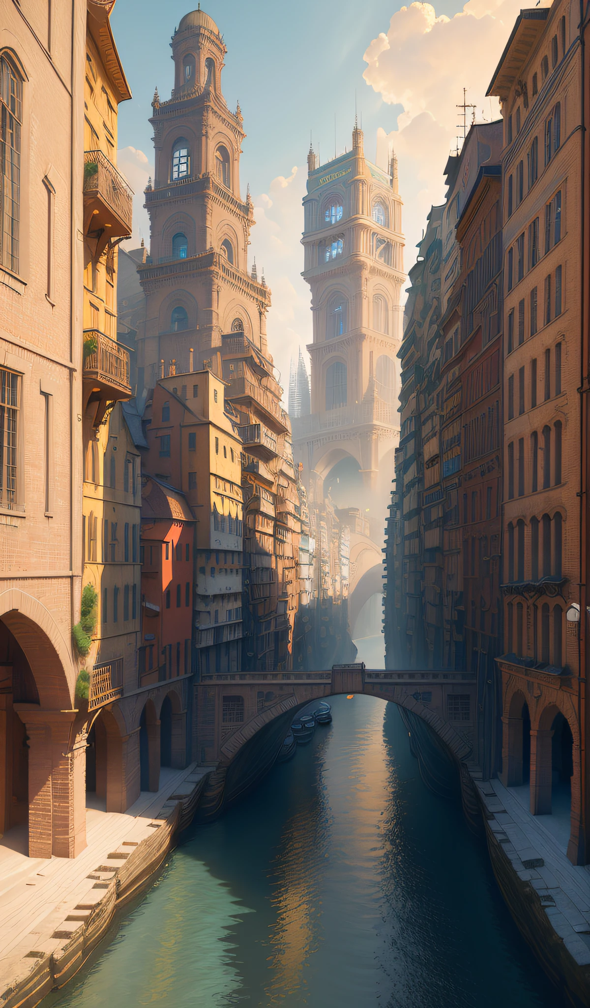 ((masterpiece)),((highest quality)),((high definition)),((real,)) industrialized city, deep canyon in the middle, architectural street, bazaar, bridge, rainy day, steampunk, european architecture, (masterpiece:1.5), best quality, ultra-detailed, ultra highres, 8k resolution, (realistic:1.5),((Best quality, 8k, Masterpiece :1.3)), masterpiece, (photorealistic:1.4),