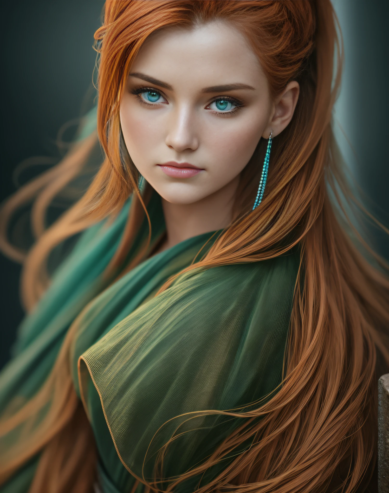 Masterpiece, absurdres, award winning photo, extremely detailed, amazing, fine detail, extremely detailed eyes and face, by lee jeffries nikon d850, film stock photograph, 4 kodak portra 400 camera, f1.6 lens, rich colors, hyper realistic lifelike texture, dramatic lighting, unrealengine trending on artstation cinestill 800 tungsten, beautiful rud woman, a woman with long ginger hair and dark green eyes, perfect rud face, perfect rud body