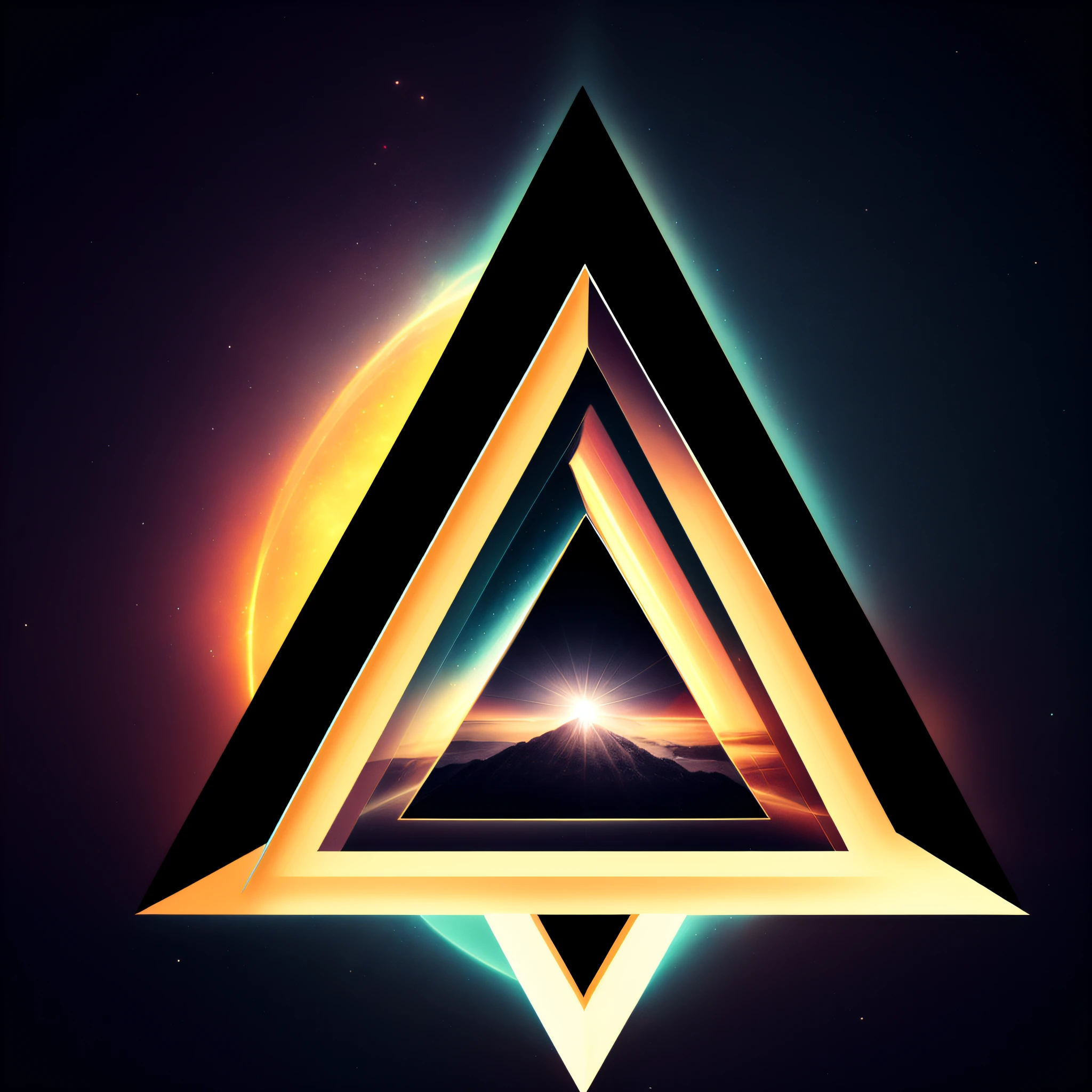photo, an image of a triangle in the middle of a dark background (RetroAlbum style:1)